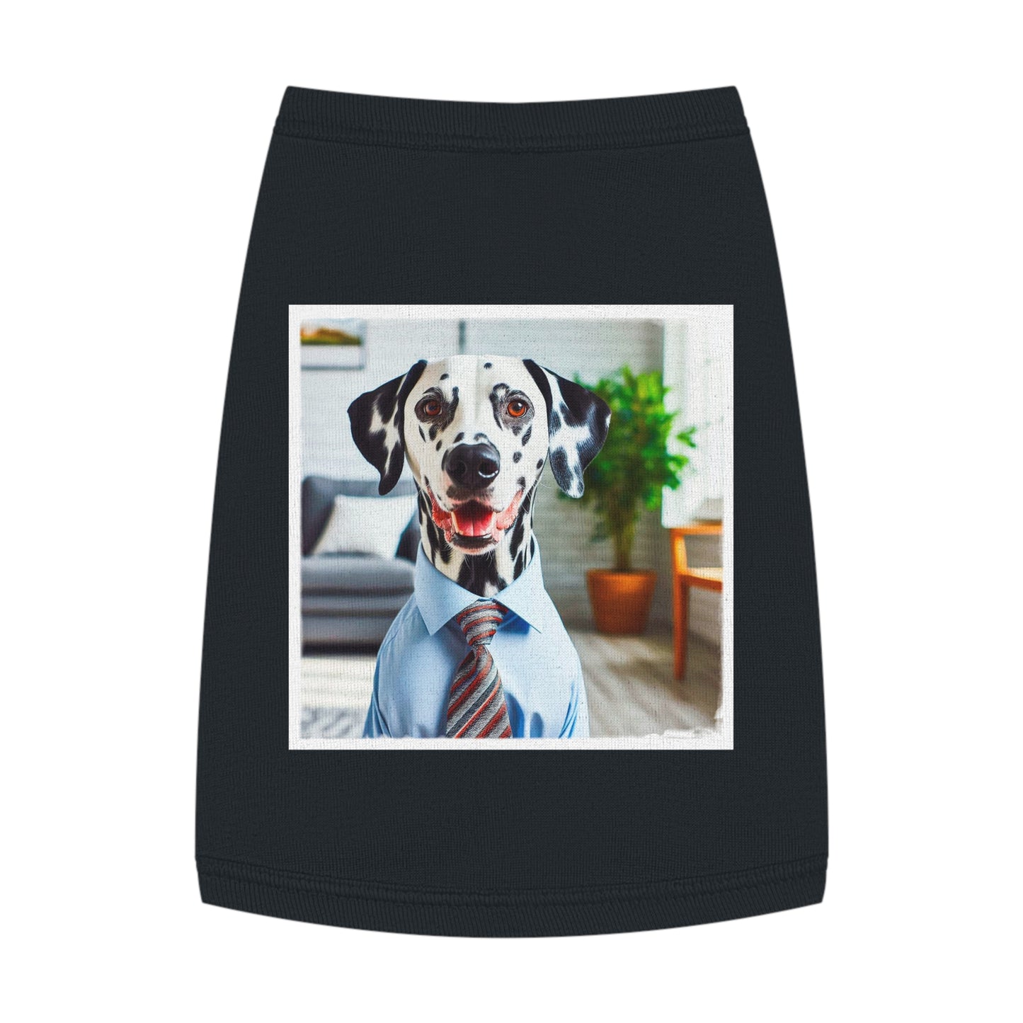 Pet Tank Top Dalmatian happy businessman t shirt Pets Printify M Black