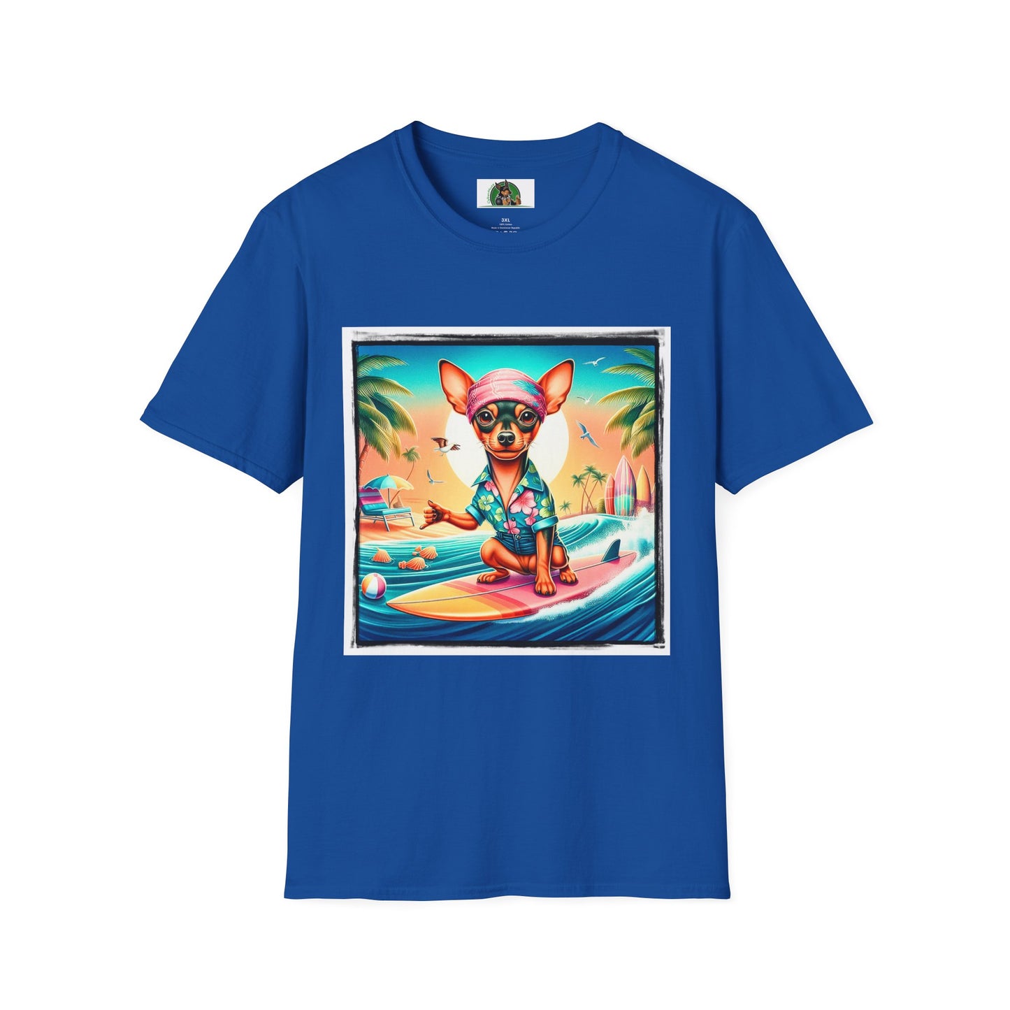 Min Pin T-Shirt Hawaiian surfing T-Shirt Printify XS Royal
