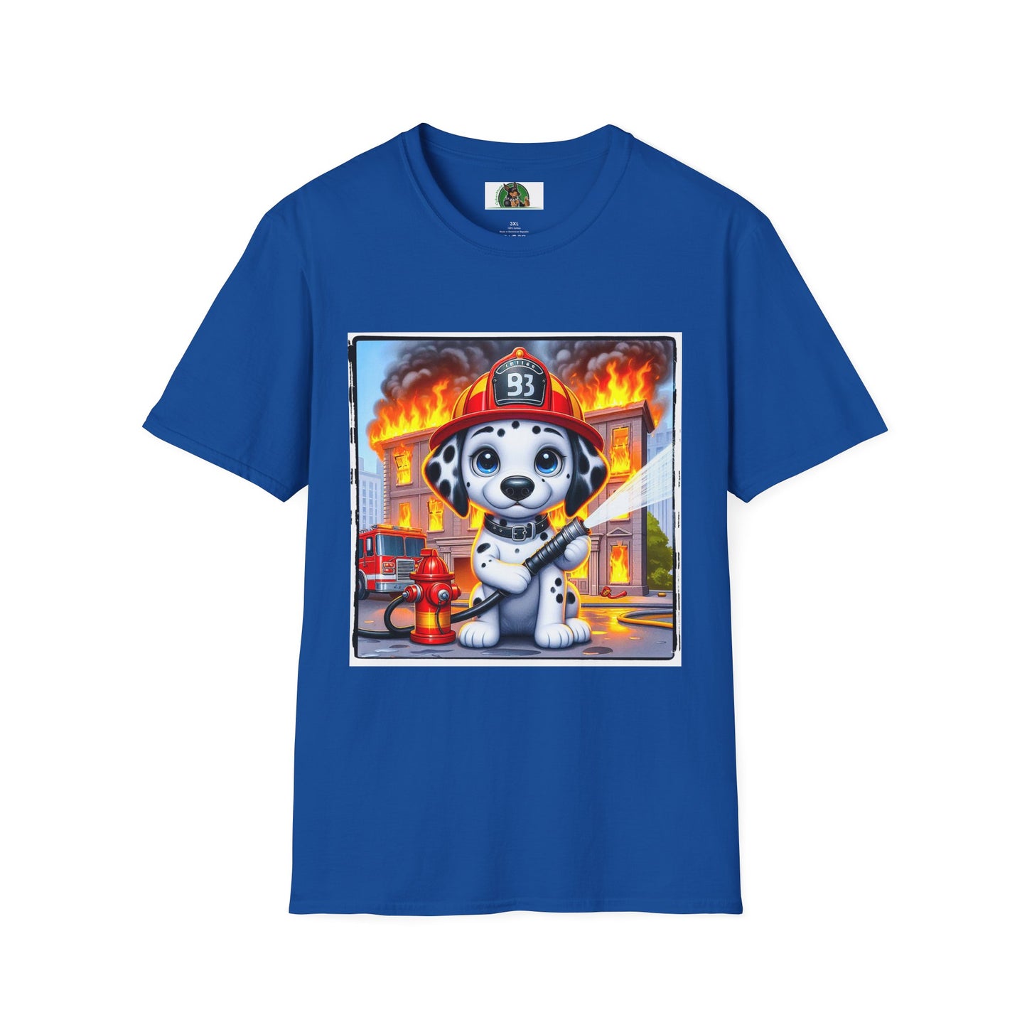 Dalmatian blazing fire t shirt T-Shirt Printify XS Royal