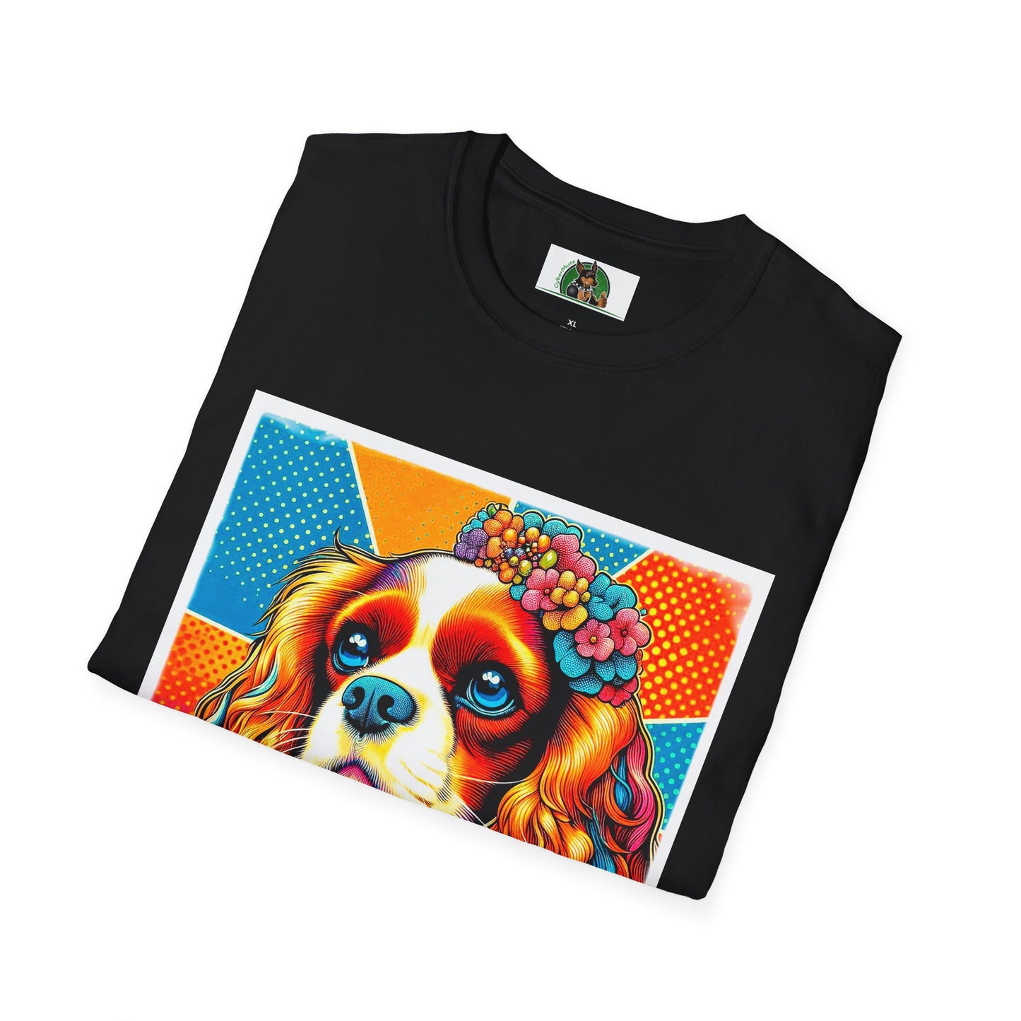Cavalier King Charles Spaniel Female Pop Art Dog TShirt T-Shirt Printify