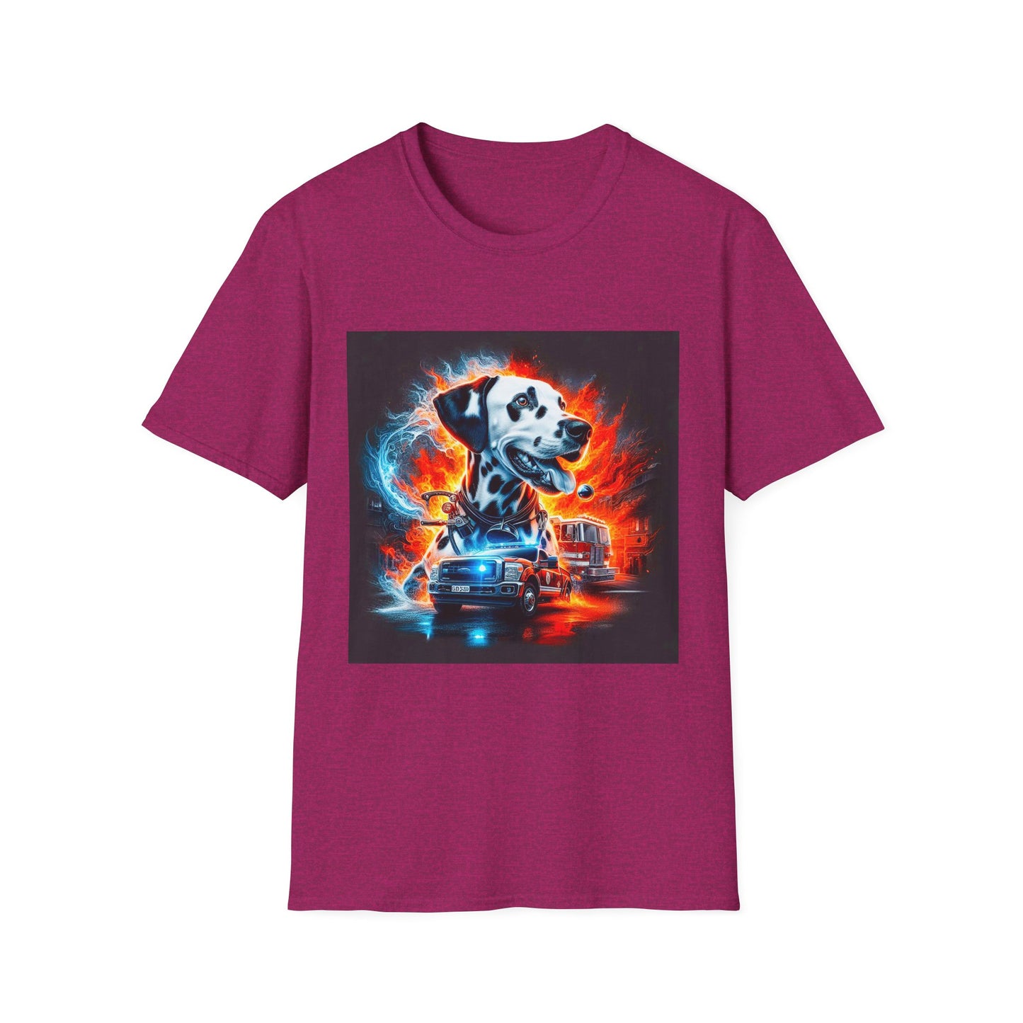 Dalmatian fireman hero t shirt T-Shirt Printify S Antique Heliconia