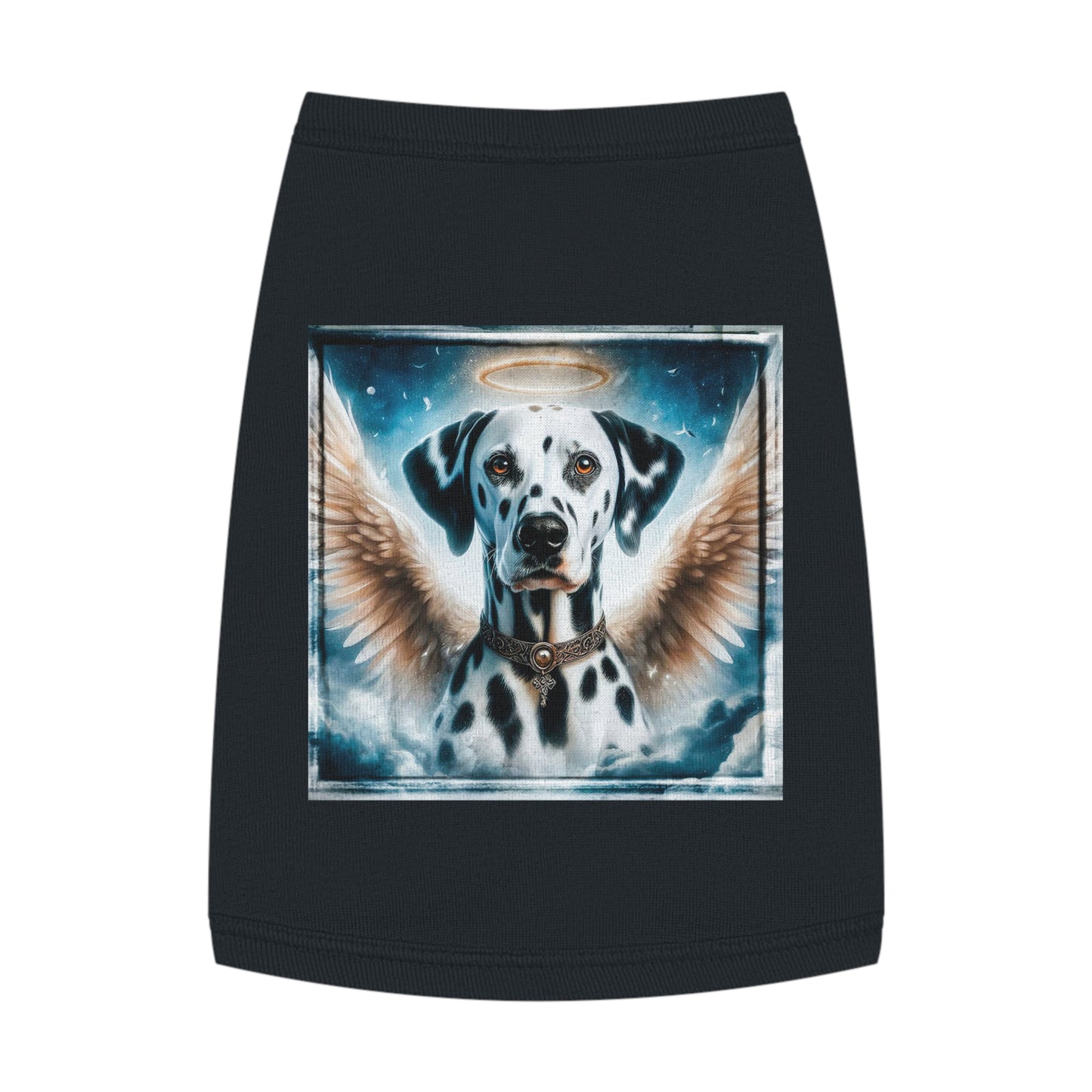 Pet Tank Top Dalmatian white angel t shirt Pets Printify M Black
