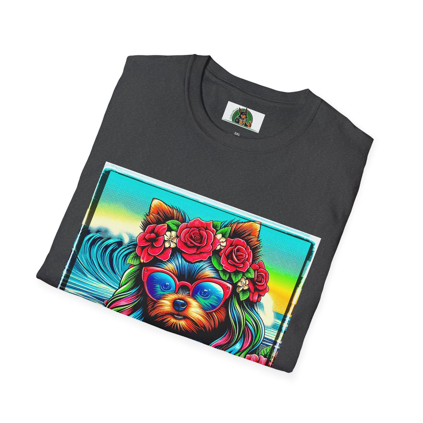 Yorkie flower girl shirt T-Shirt Printify