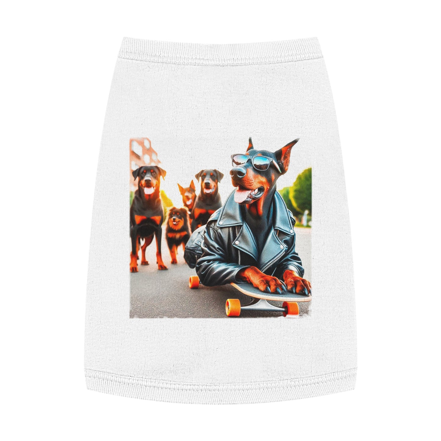 Pet Tank Top Doberman skateboard crew t shirt Pets Printify