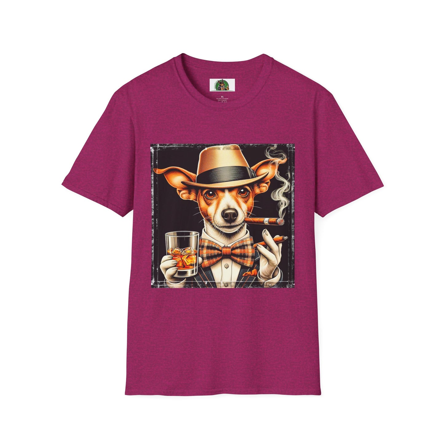 Rat Terrier T-Shirt cigars and whiskey T-Shirt Printify S Antique Heliconia