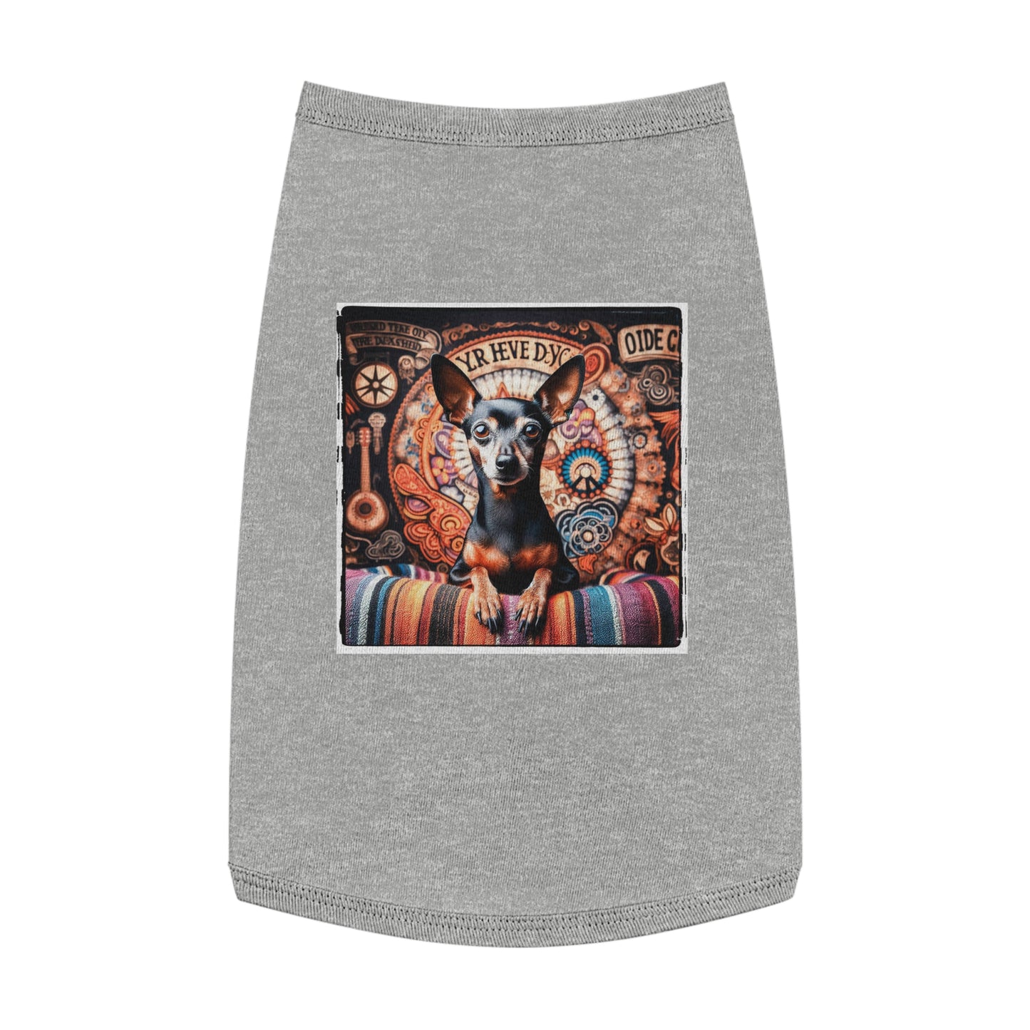 Min Pin Tank Tops hippie puppy Pets Printify L Heather