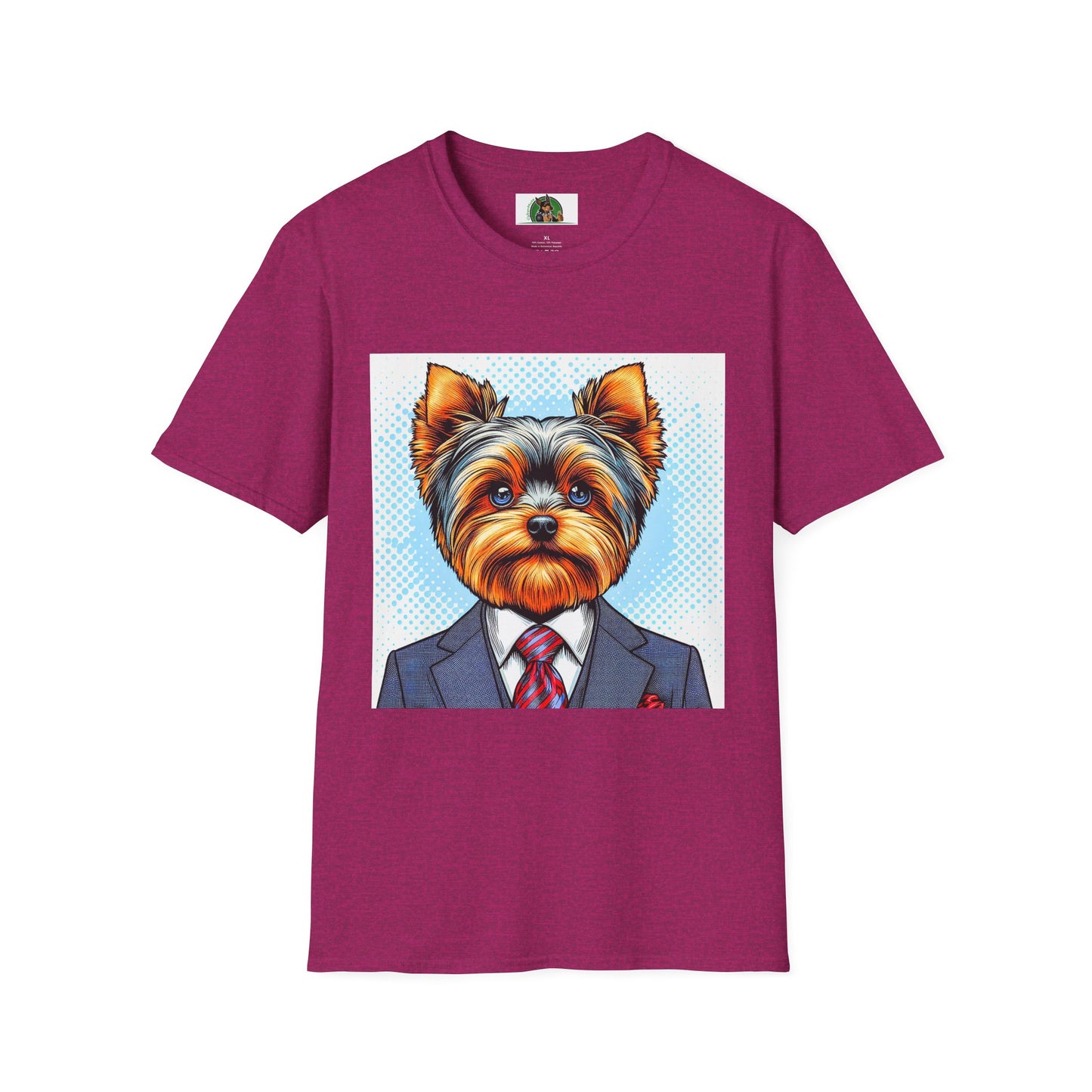 Yorkie suit shirt T-Shirt Printify S Antique Heliconia
