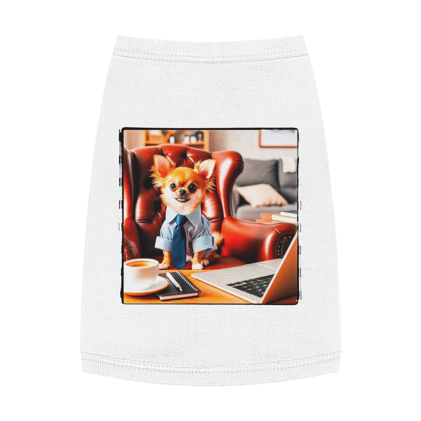 Pet Tank Top Chihuahua suit and tie t shirt Pets Printify