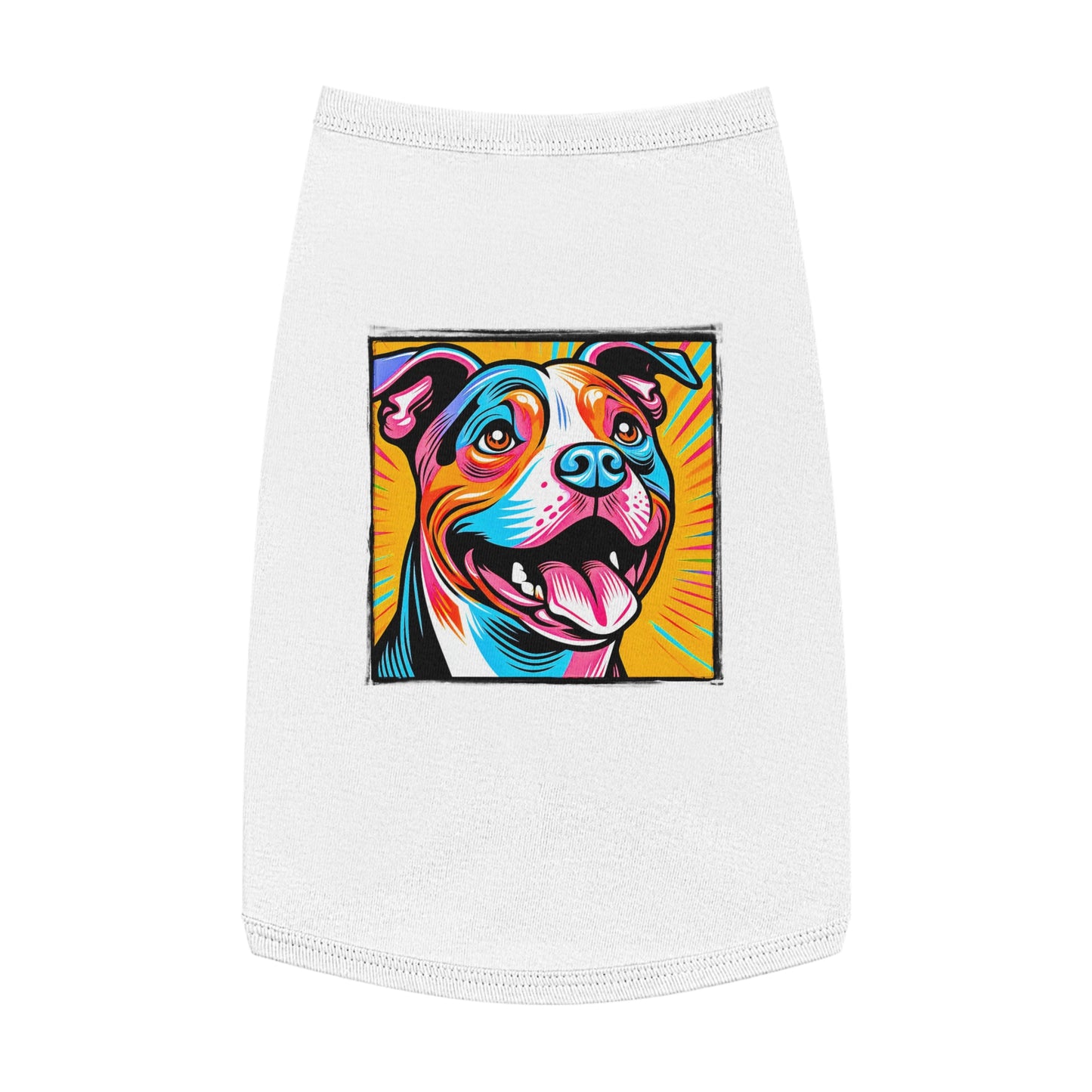 Pet Tank Top Pit Bull handsome fellow Pets Printify L White