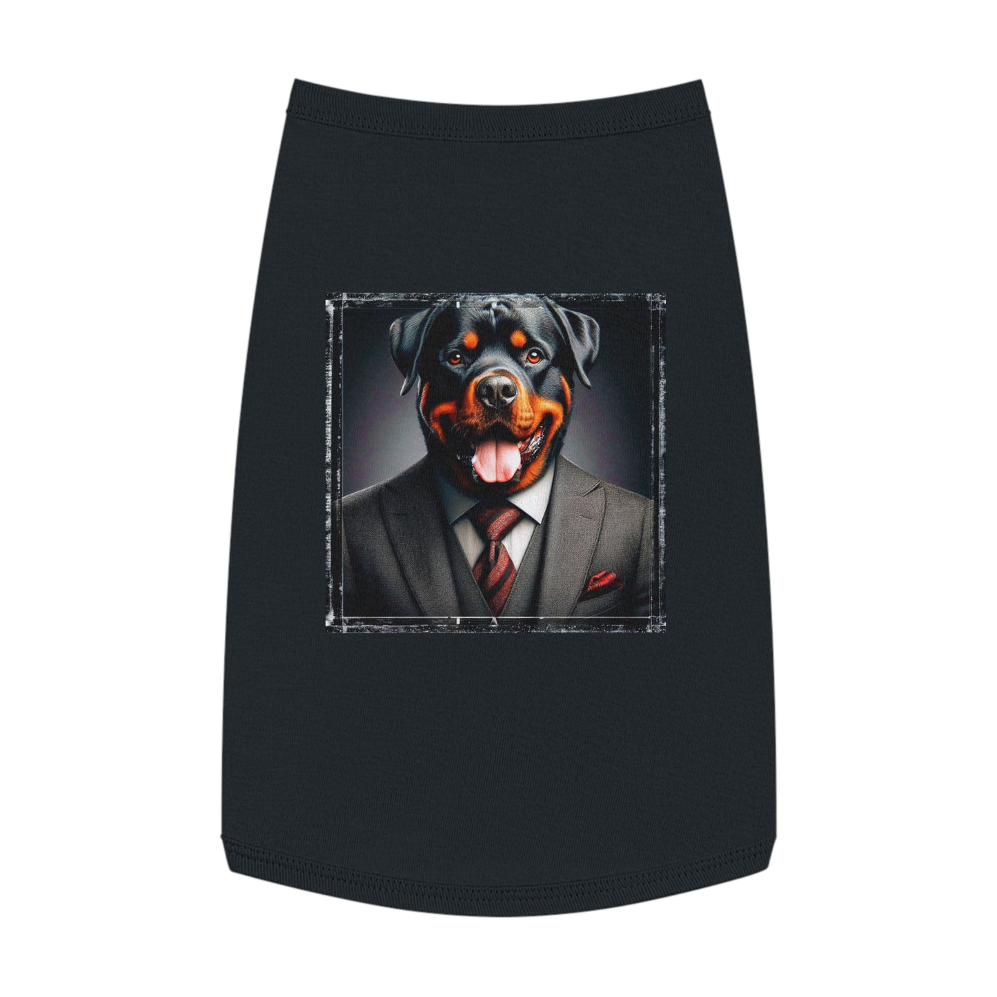 Pet Tank Top Rottie business man Pets Printify L Black