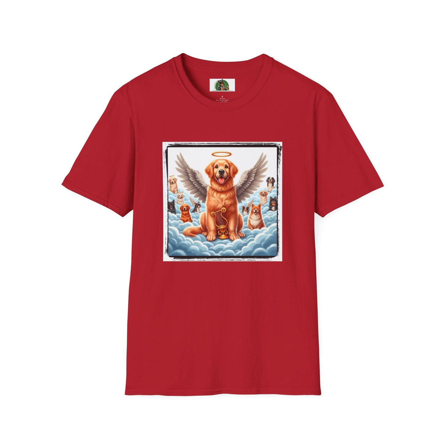 Golden Retriever heavenly frirnds shirt T-Shirt Printify S Cherry Red