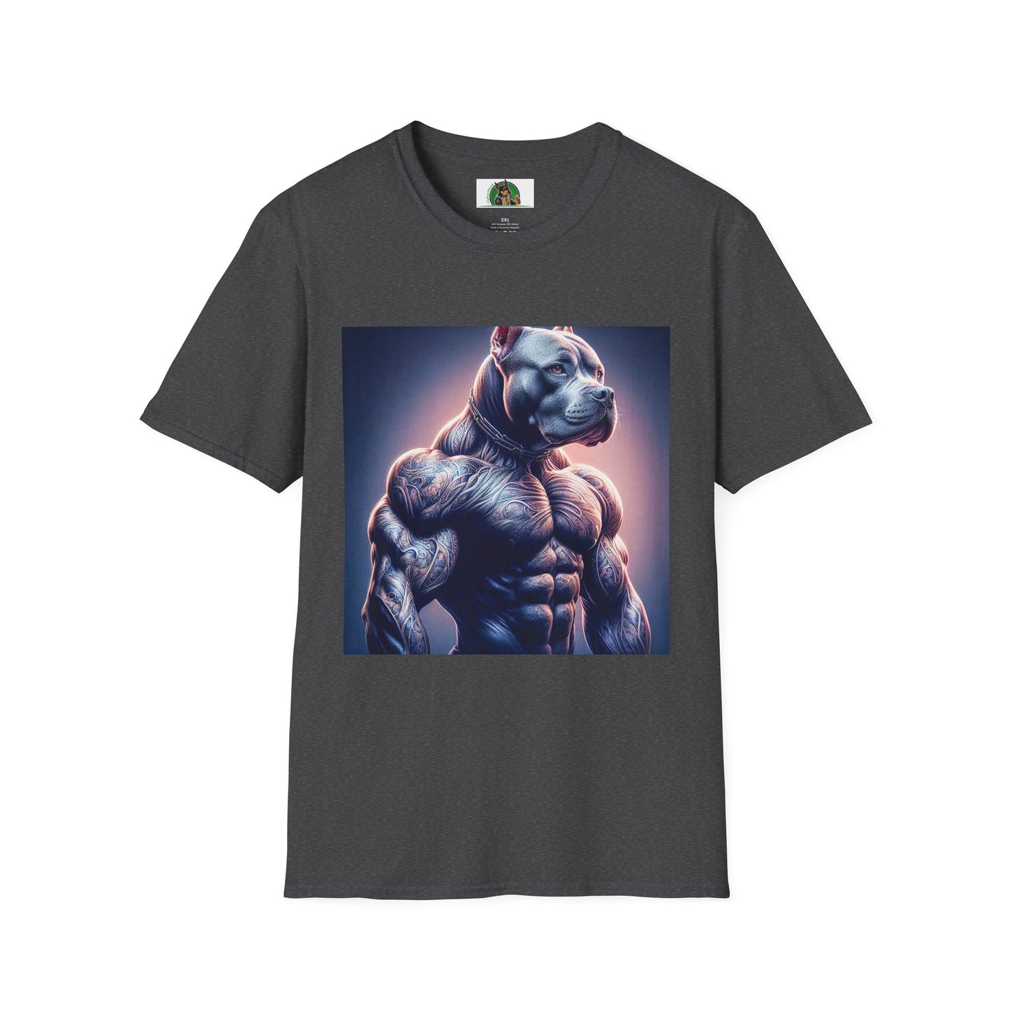 Pit Bull muscles man T-Shirt Printify XS Dark Heather