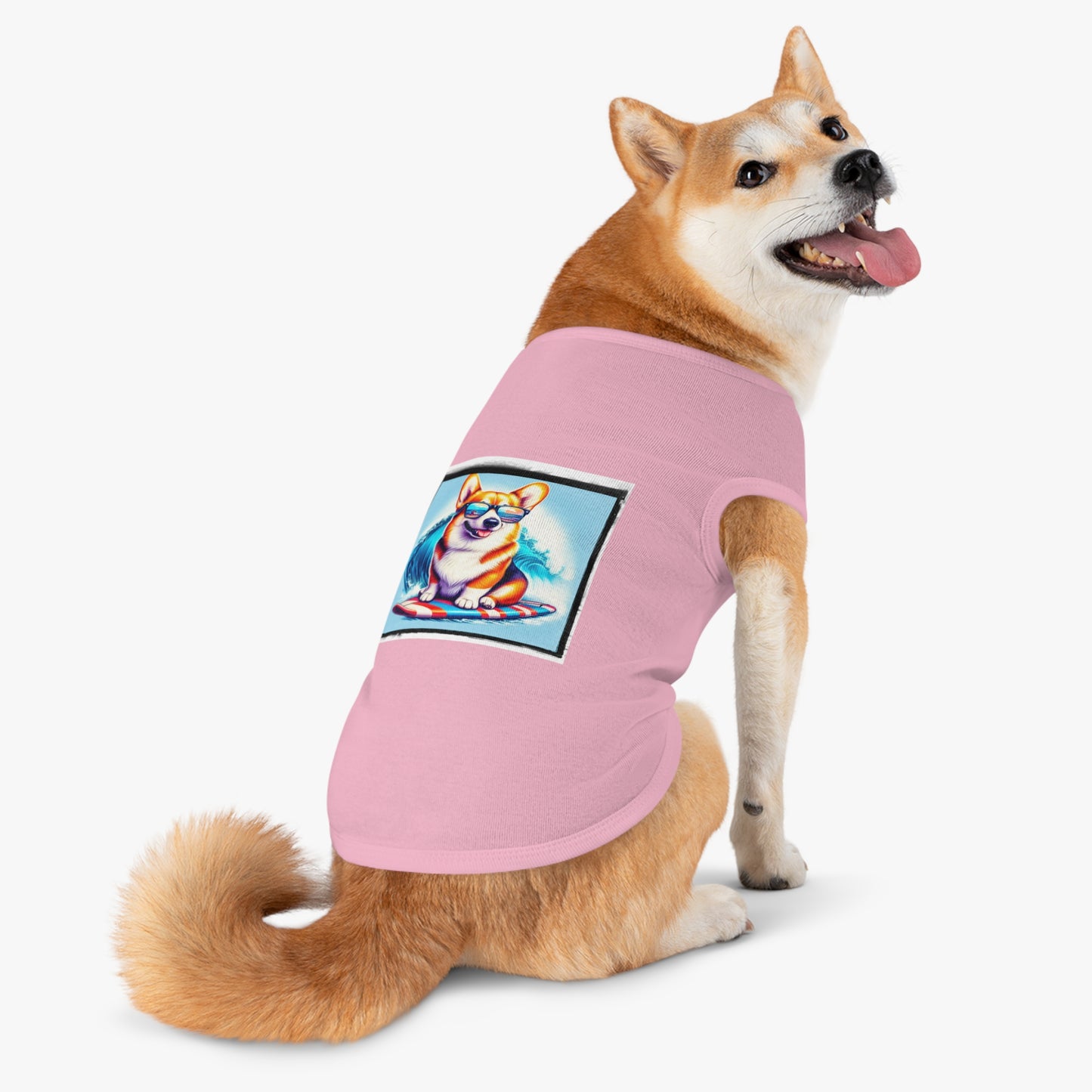 Pembroke Welsh Corgi Hawaiian surfer shirt