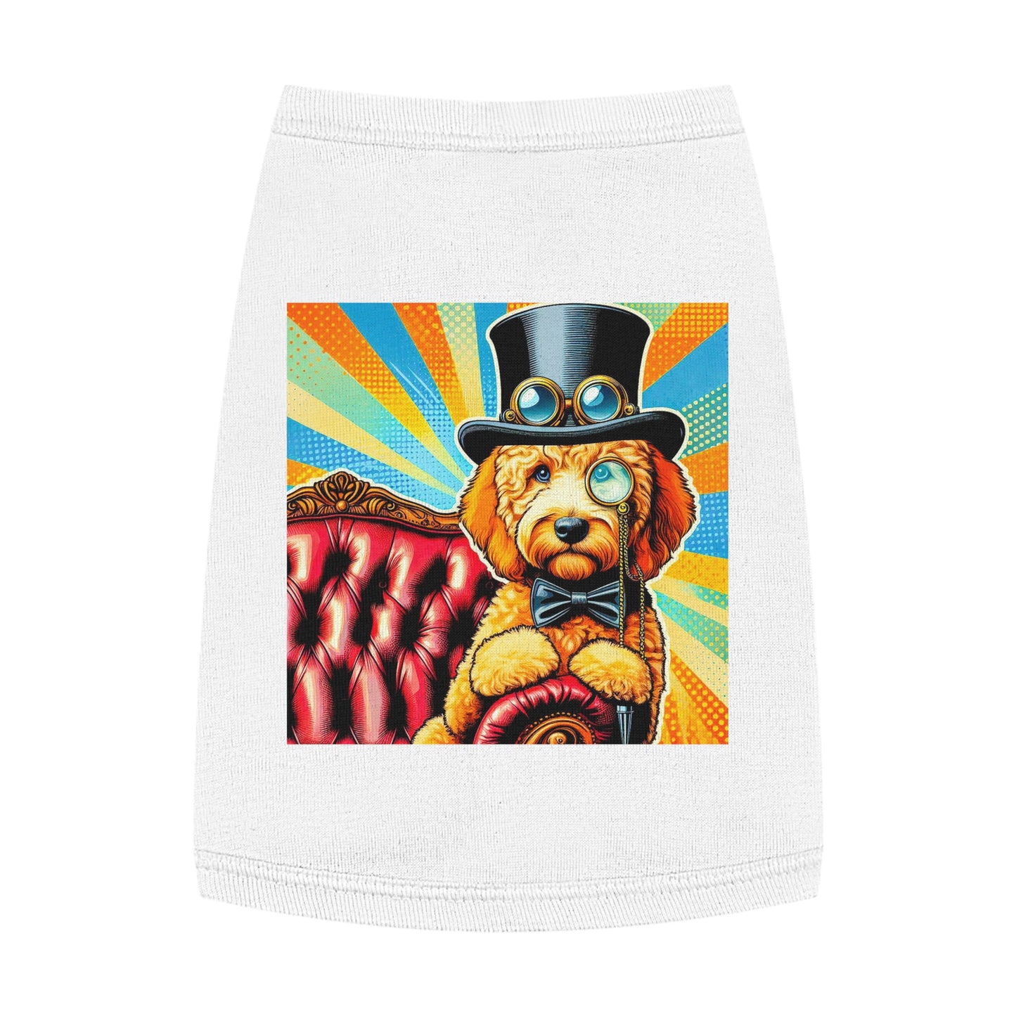Pet Tank Golden Doodle steampunk shirt Pets Printify M White