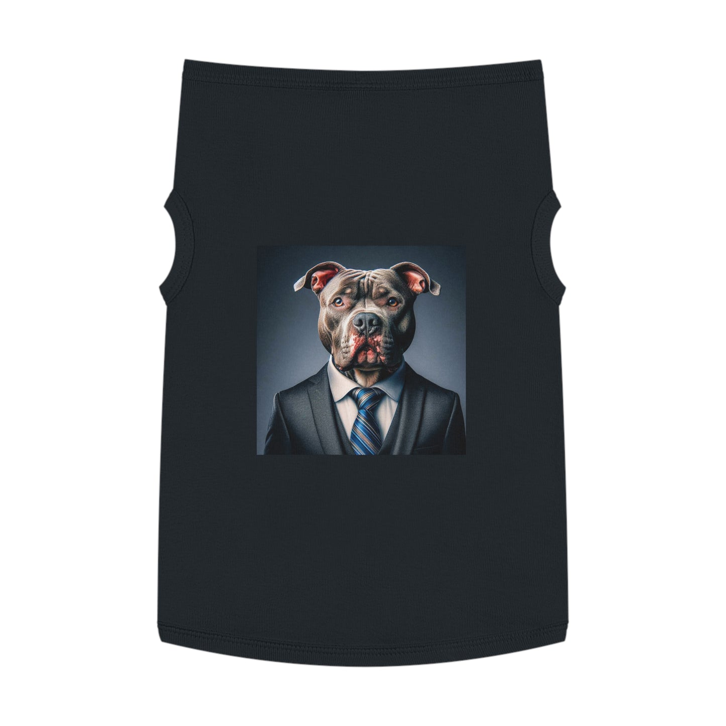 Pet Tank Top Pit Bull serious businessman Pets Printify XL Black