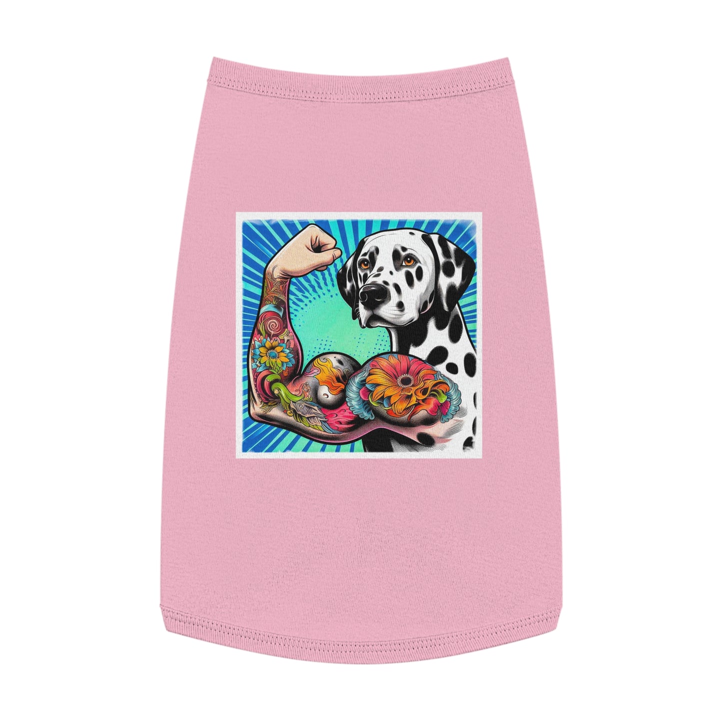 Pet Tank Top Dalmatian exercising t shirt Pets Printify L Pink