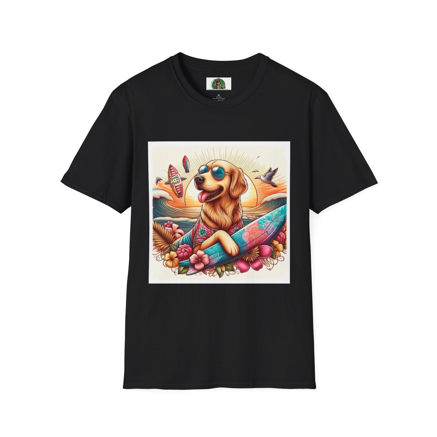 Golden Retriever beach day shirt T-Shirt Printify XS Black