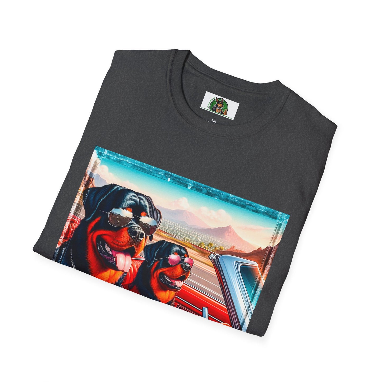 Wacky Rottweiler driving friends shirt T-Shirt Printify