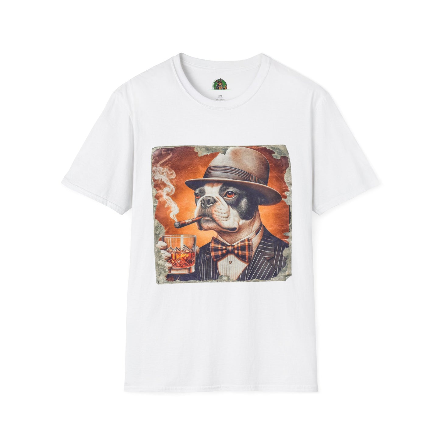 Boston Terrier Smoking T-Shirt T-Shirt Printify XS White