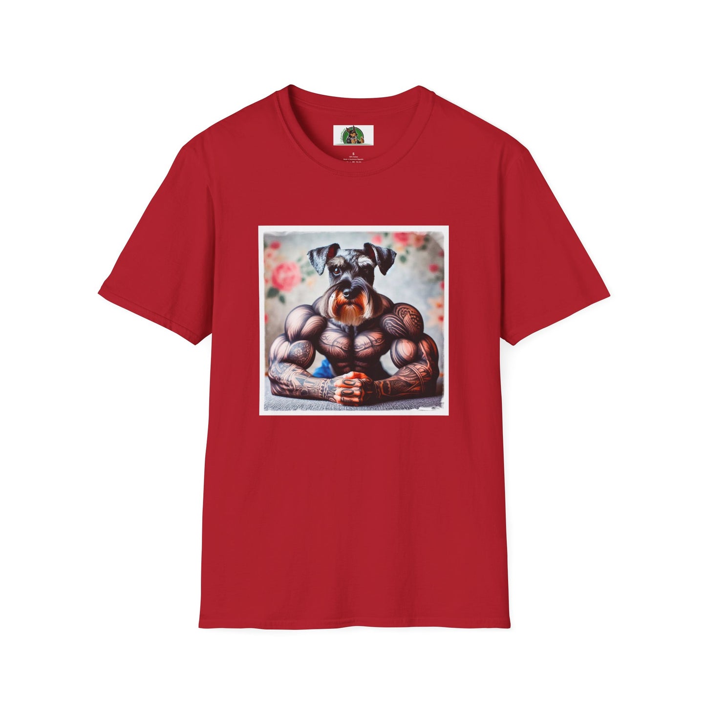 Miniature Schnauzer arm day shirt T-Shirt Printify S Cherry Red