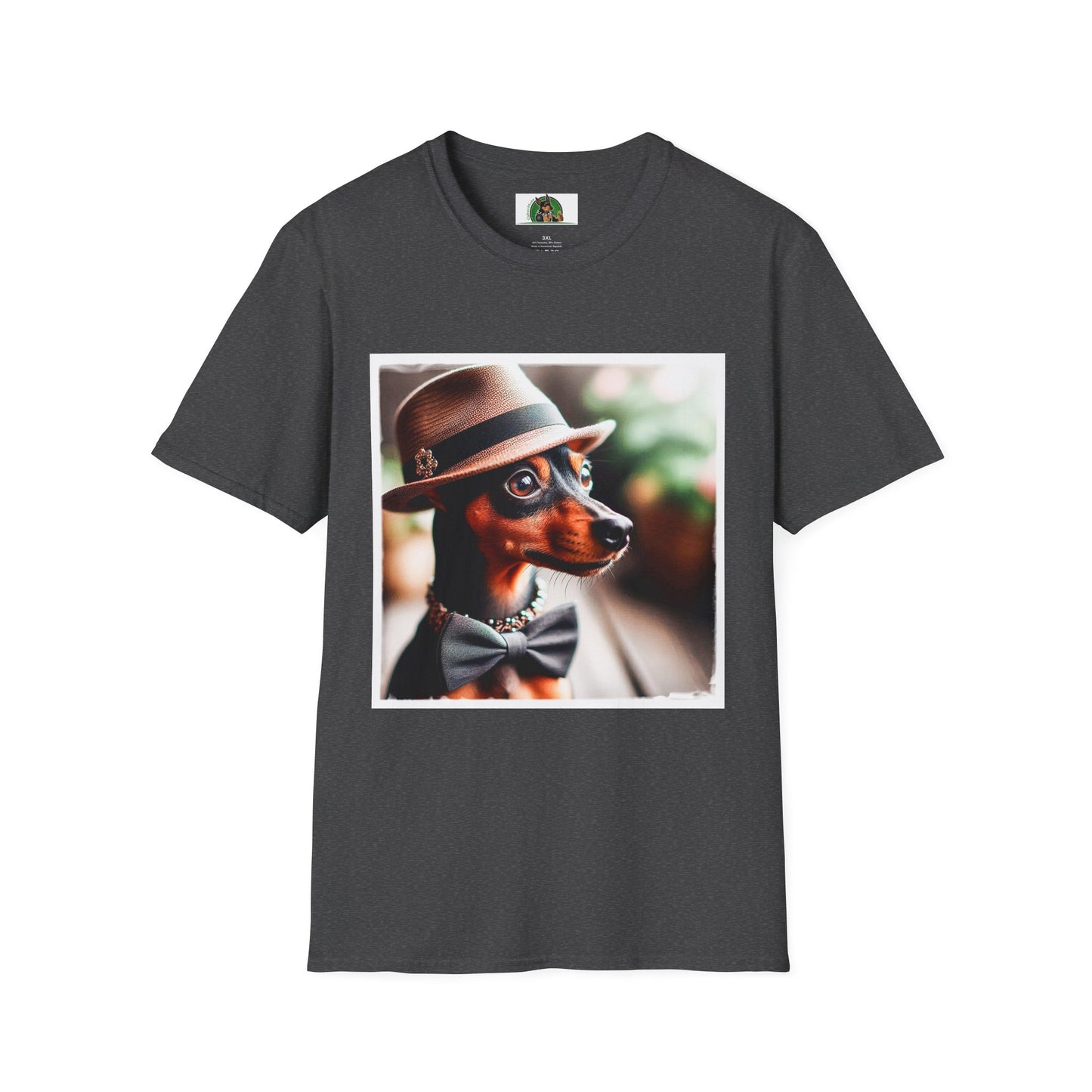 Min Pin T-Shirt handsome fellow T-Shirt Printify XS Dark Heather