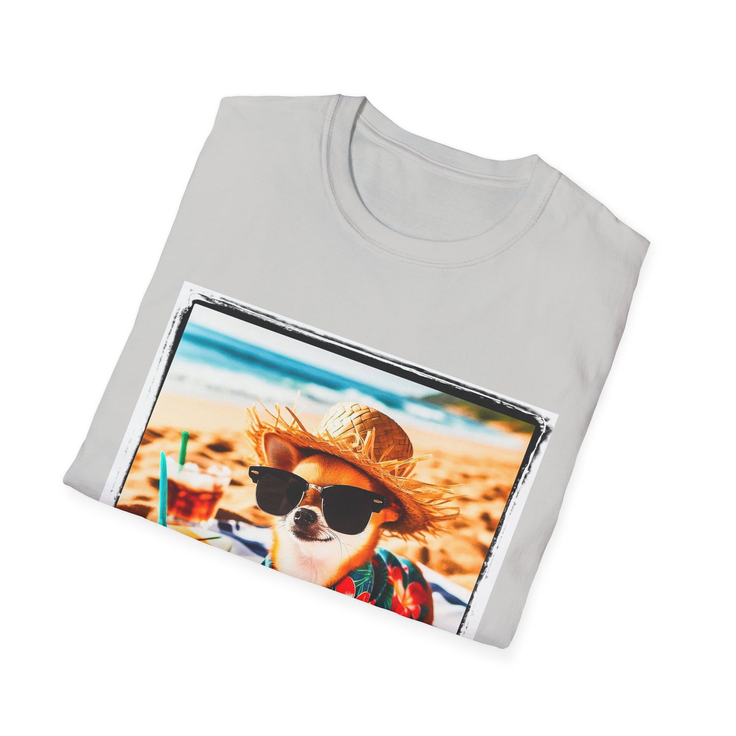 Chihuahua beach scene t shirt