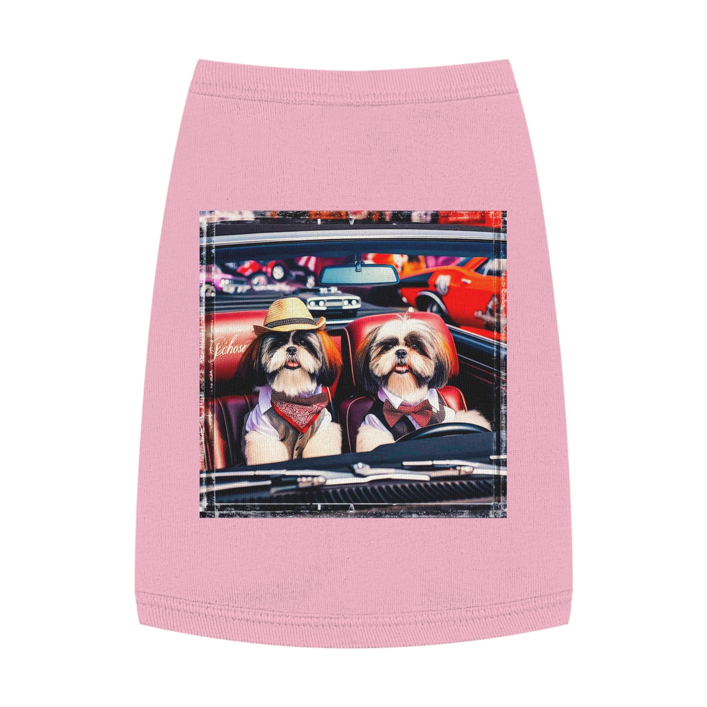 Pet Tank Top Shih Tzu driving shirt Pets Printify M Pink