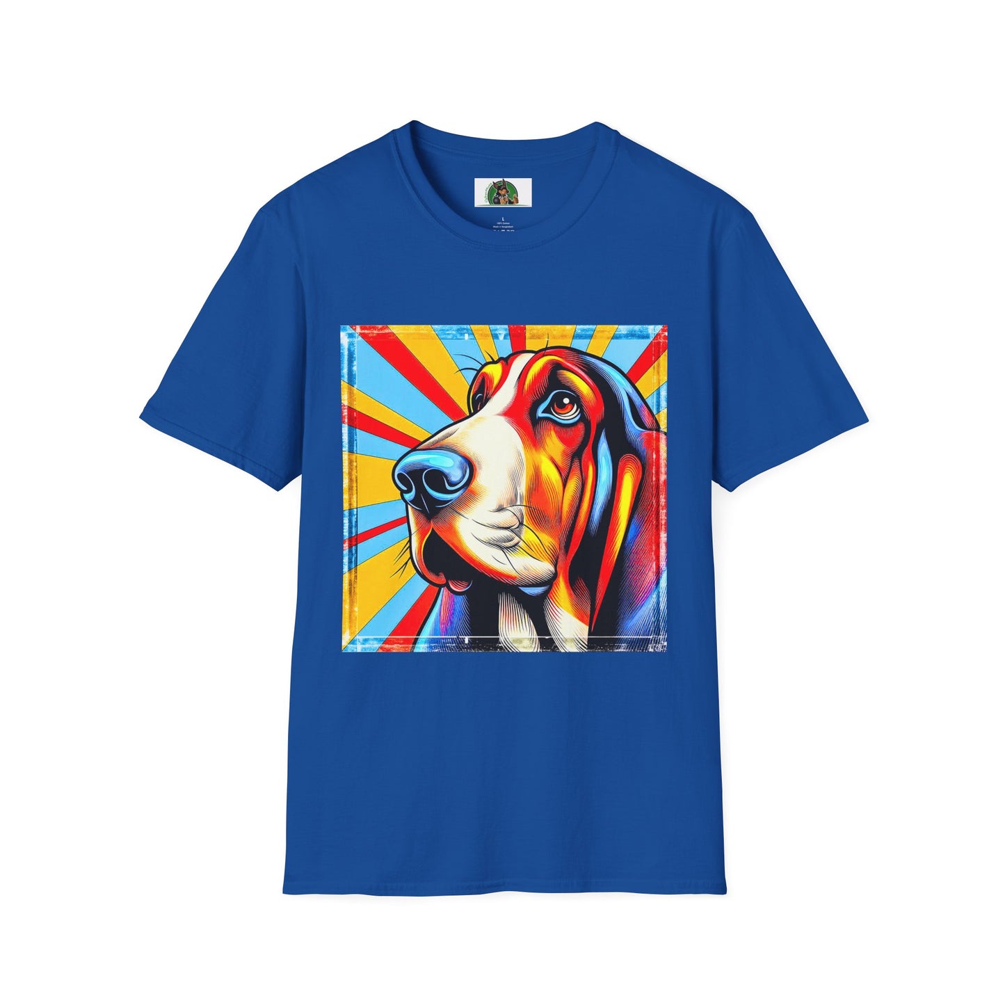 Basset Hound Bright Pop Art Pic T-Shirt Printify XS Royal