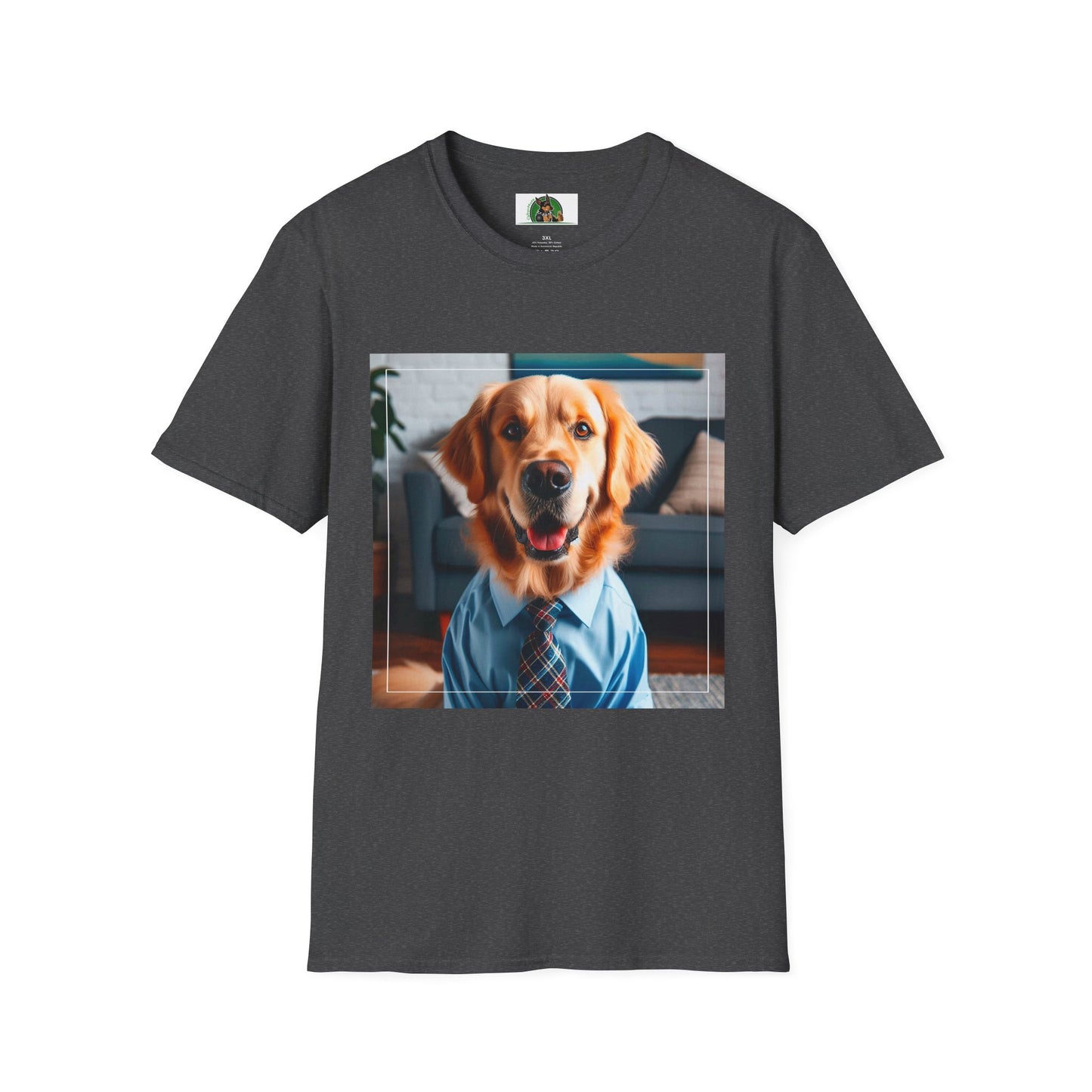 Golden Retriever working professional shirt T-Shirt Printify XS Dark Heather