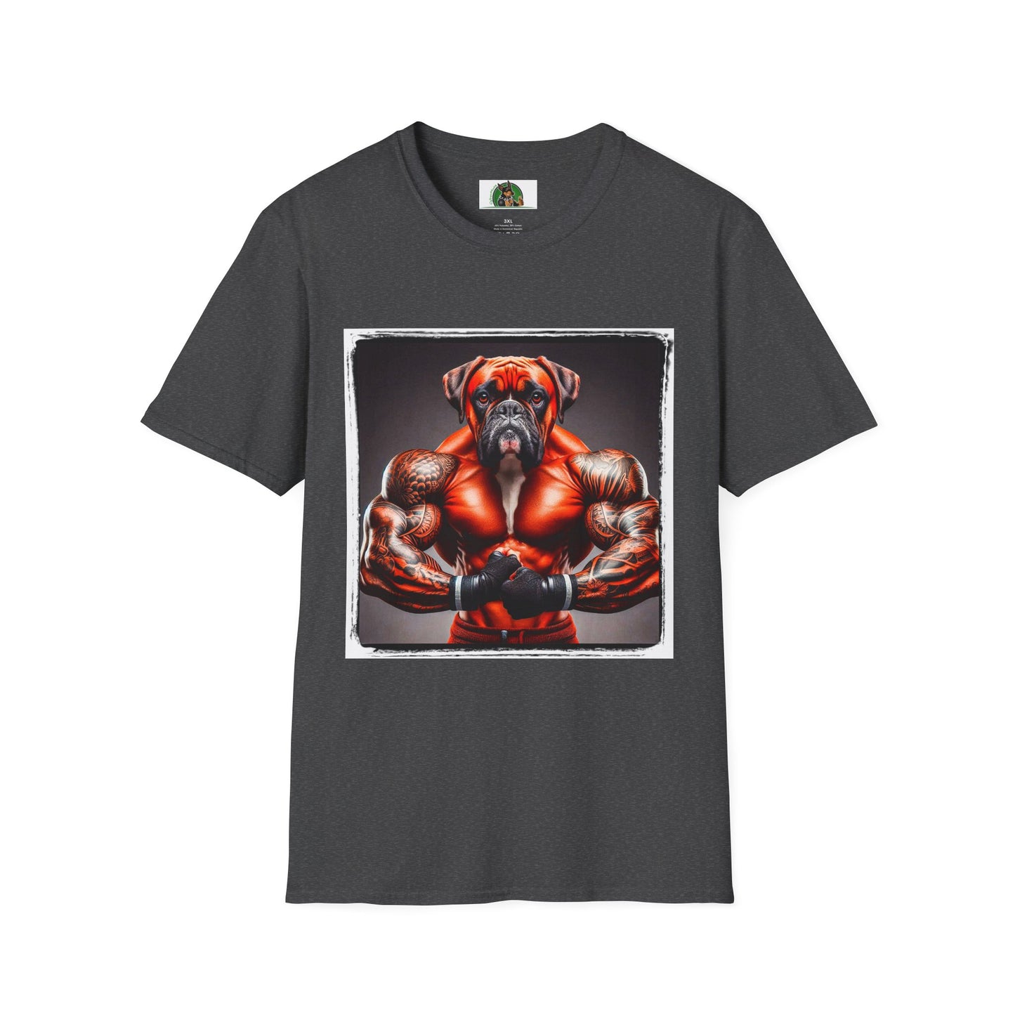 Boxer Muscle Dog Shirt T-Shirt Printify XS Dark Heather