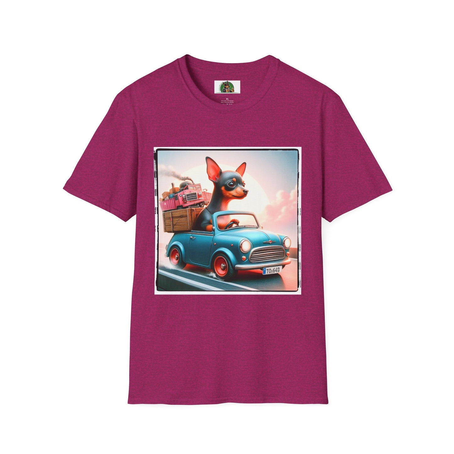 Min Pin T-Shirt tiny baby driver T-Shirt Printify S Antique Heliconia