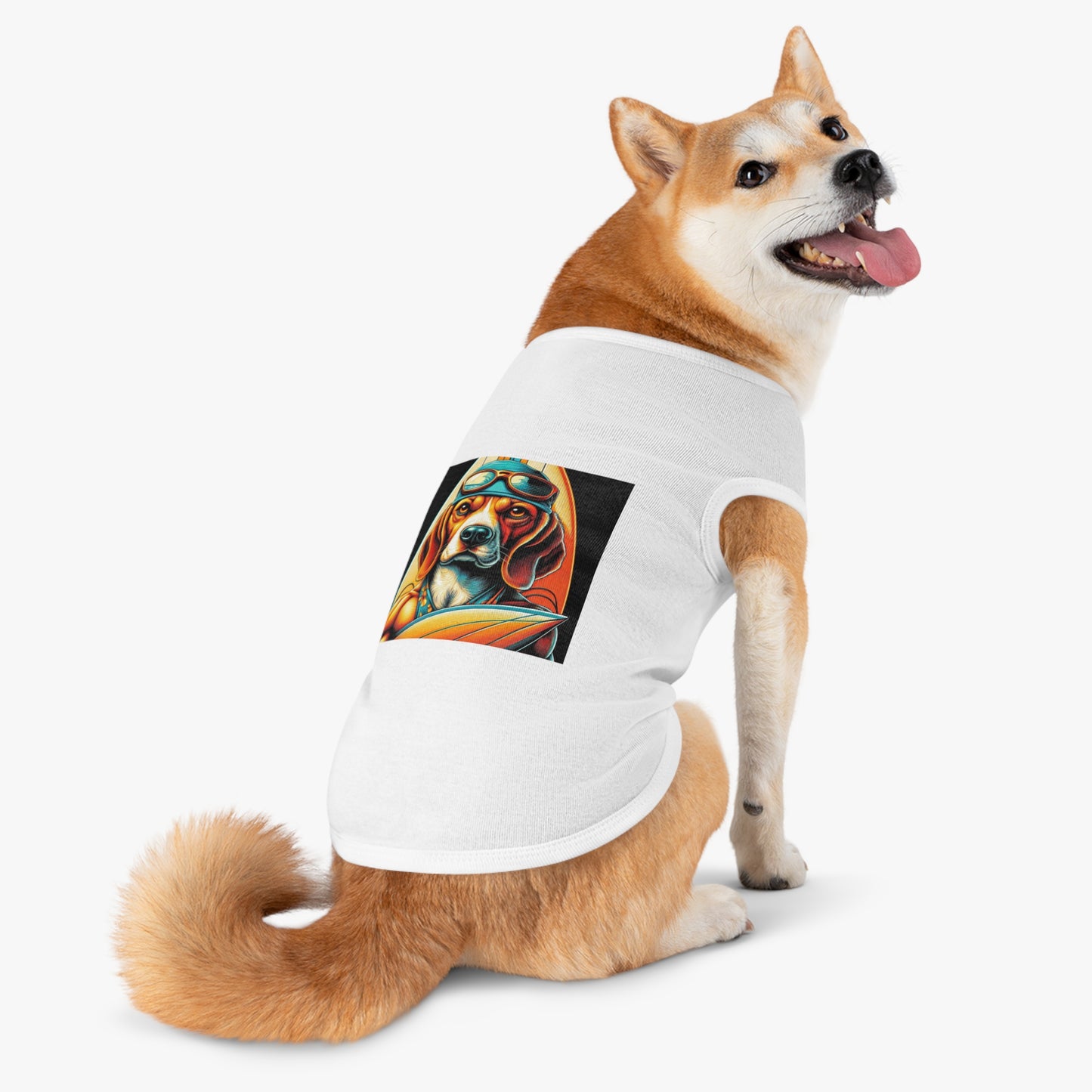 Pet Tank Top Beagle Surfer Dog Pets Printify