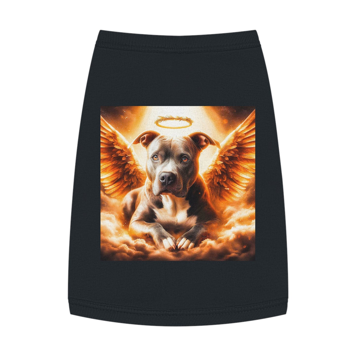 Pet Tank Top Pit Bull glowing Angel Pets Printify M Black