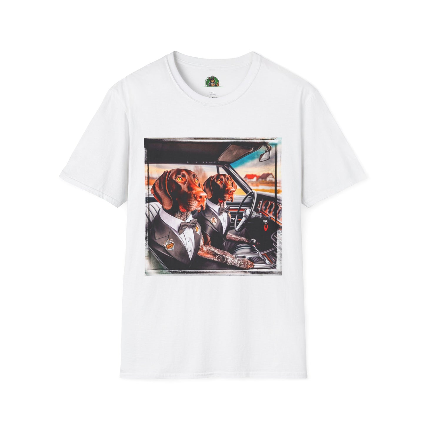 Wacky German Shorthaired Pointer party fun t shirt T-Shirt Printify XS White
