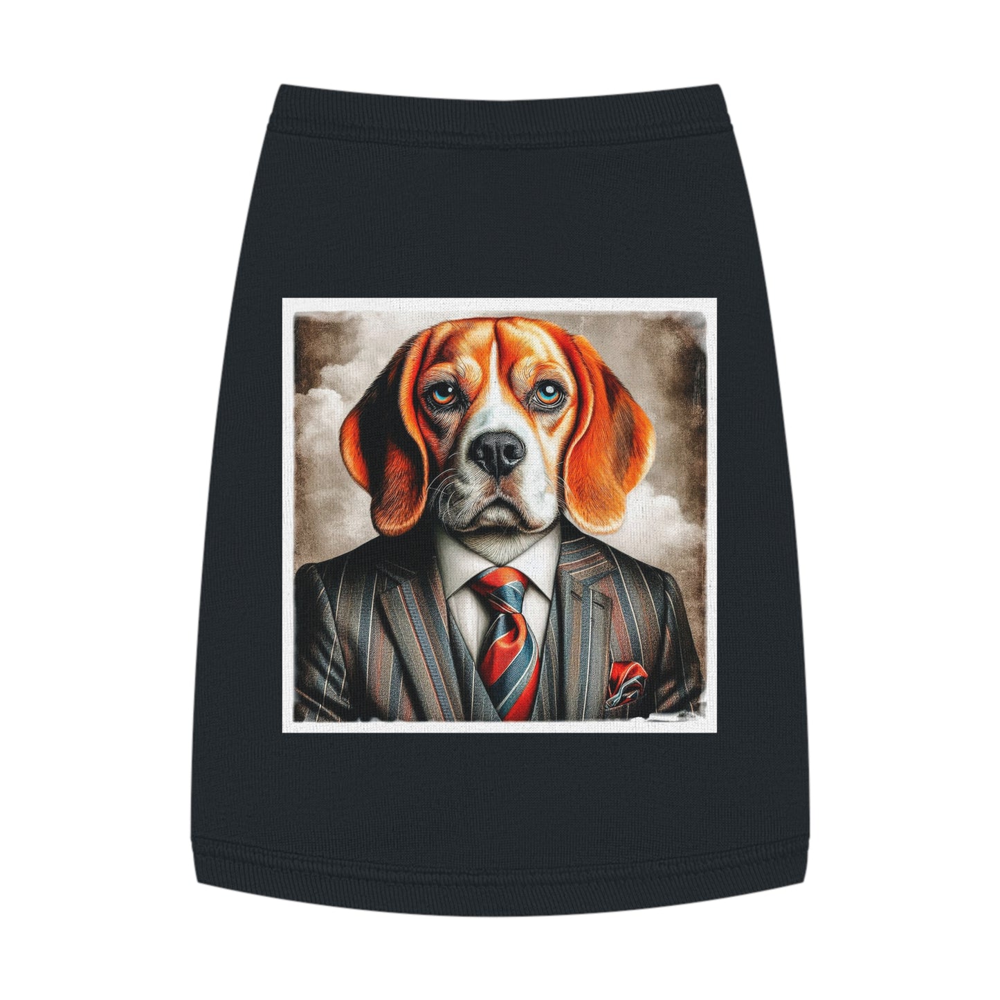 Pet Tank Top Beagle Dog Wearing Business Suit Pets Printify