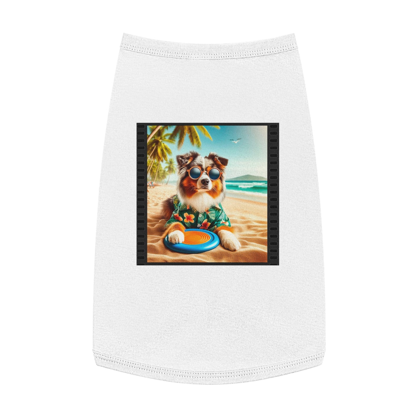 Pet Tank Top Australian Shepherd Pets Printify L White