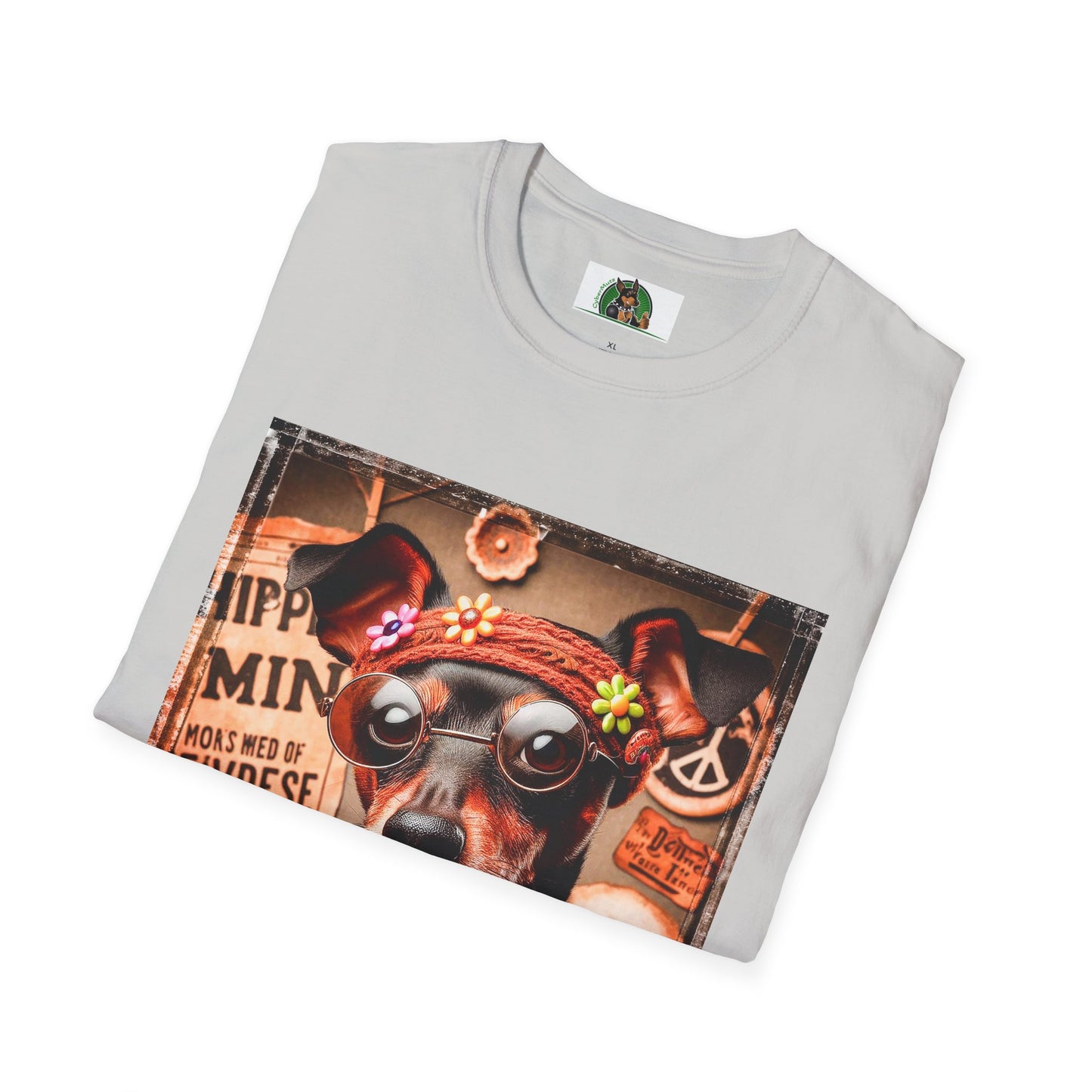 Min Pin T-Shirt hippie dude