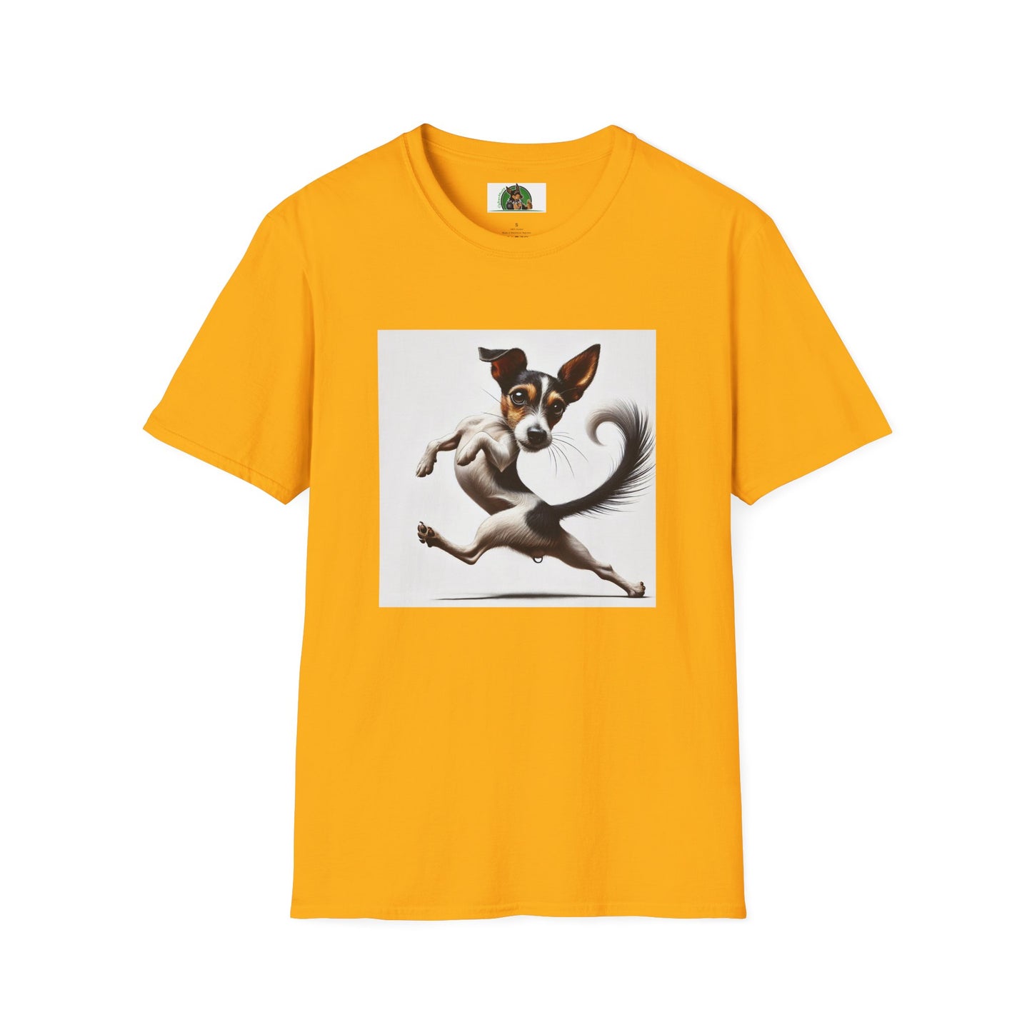 Dancing Rat Terrier T-Shirt T-Shirt Printify S Gold