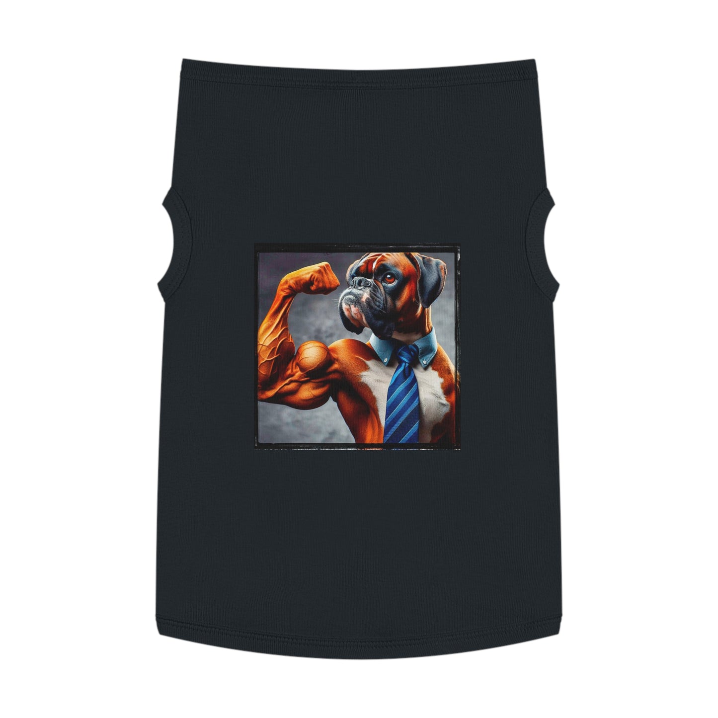 Pet Tank Top Boxer Dog Flexing Pets Printify XL Black