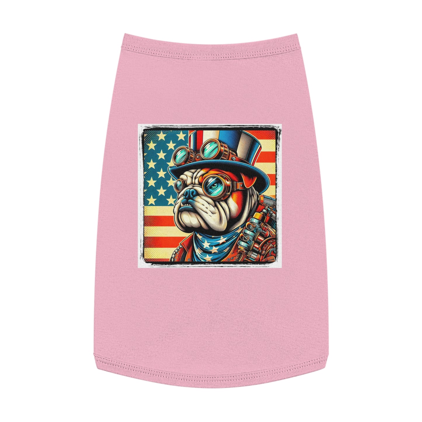 Pet Tank Top Bulldog American steampunk Pets Printify L Pink