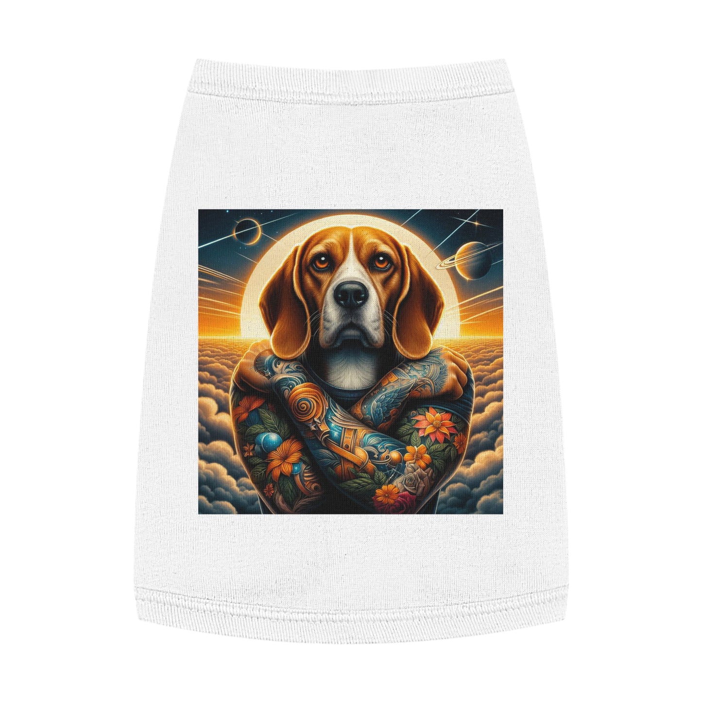 Dog Tank Top Beagle Tattooed Pets Printify M White