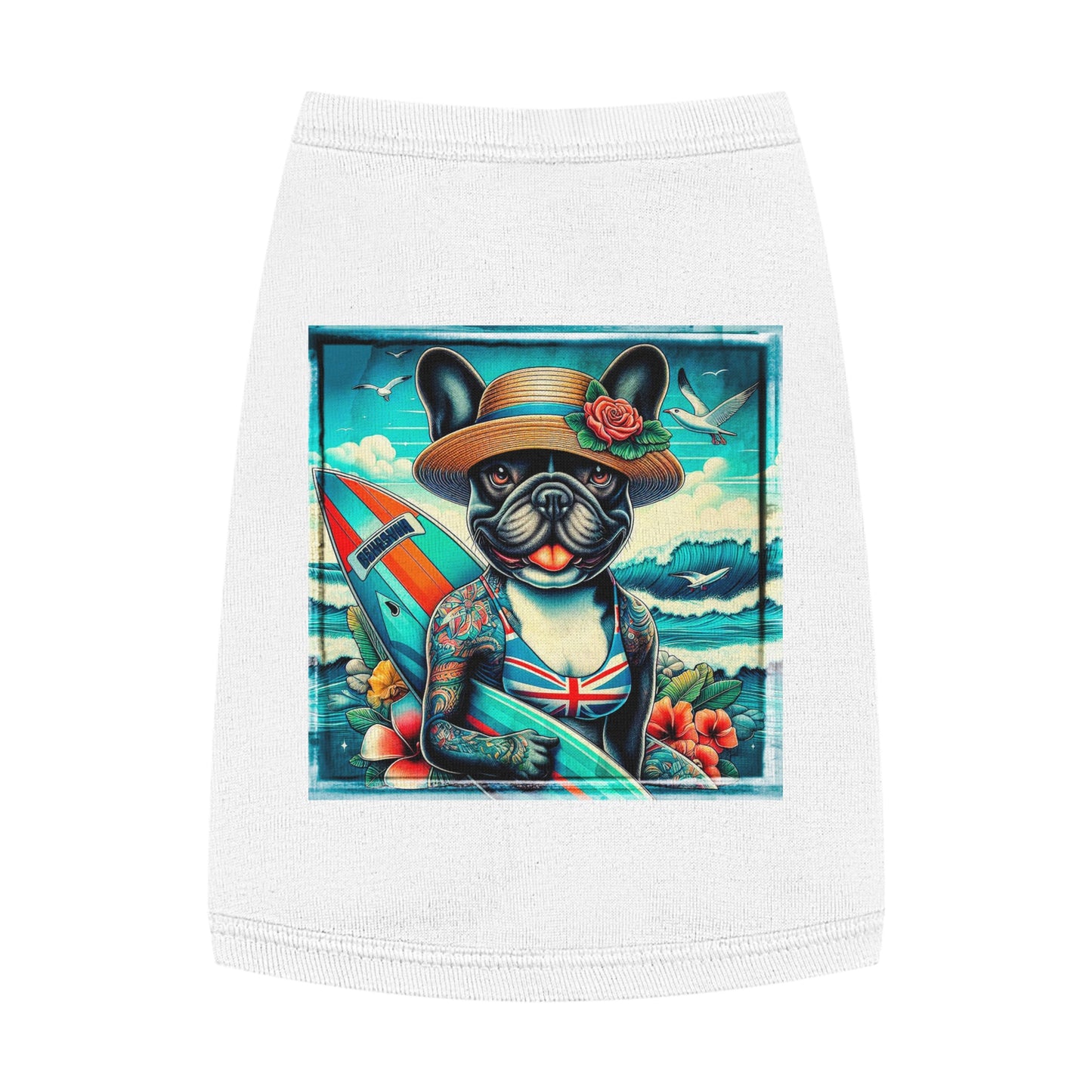 Pet Tank Top French Bulldog beach beauty t shirt Pets Printify