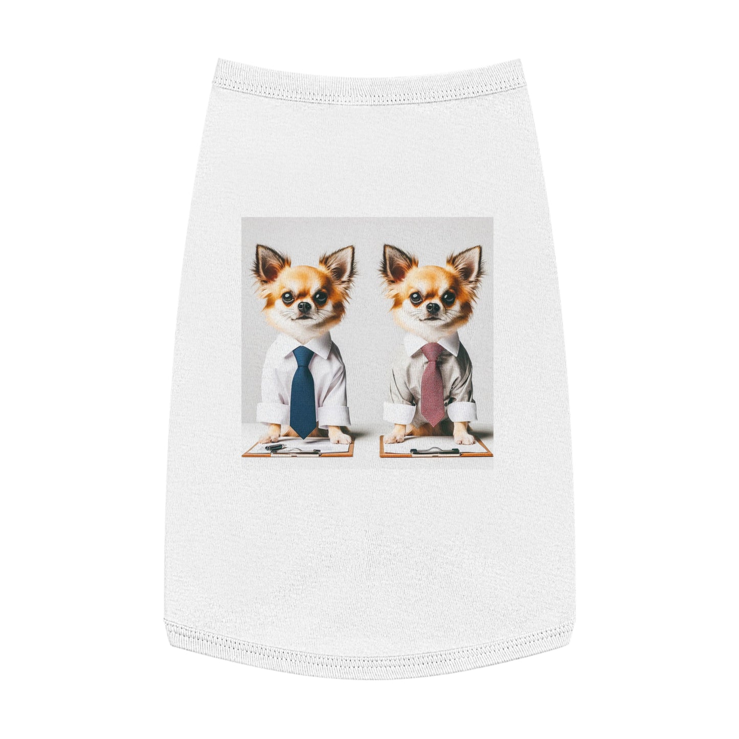 Pet Tank Top Chihuahua interviewing t shirt Pets Printify L White