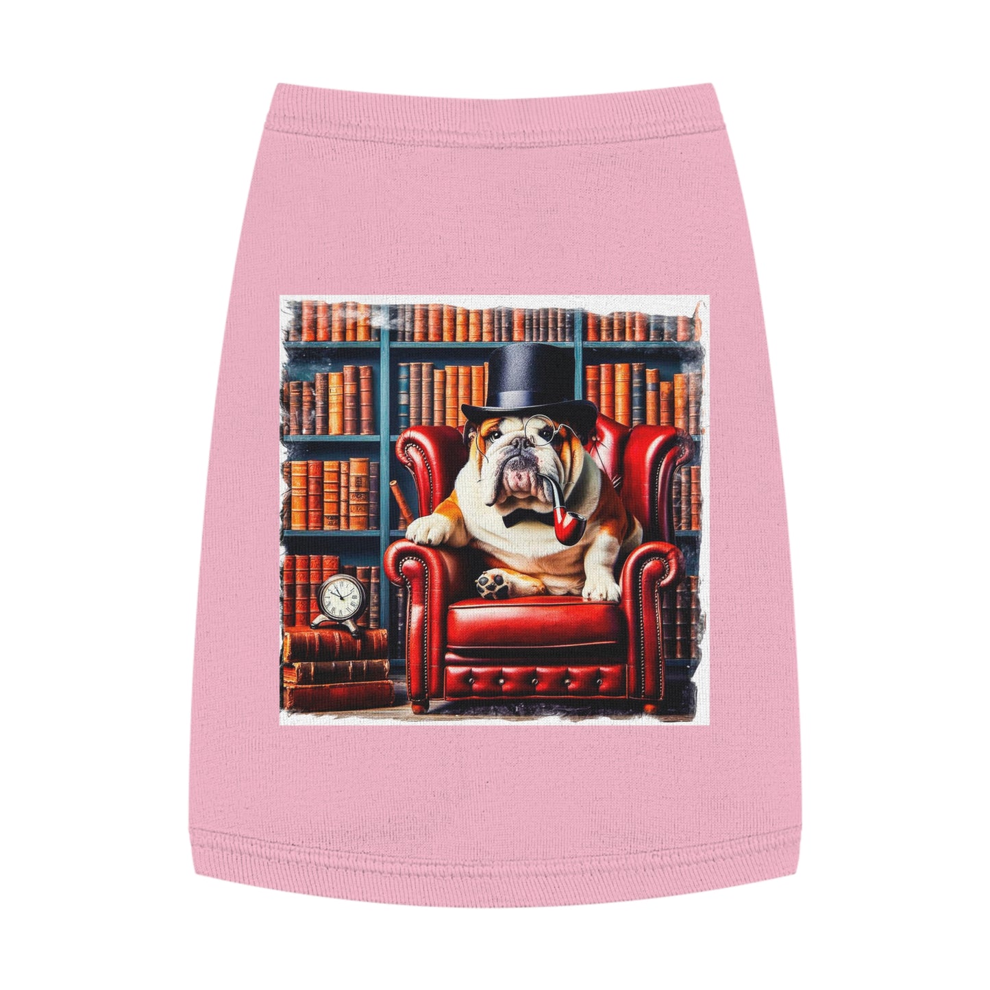Pet Tank Top Bulldog pipe smoking t shirt Pets Printify M Pink