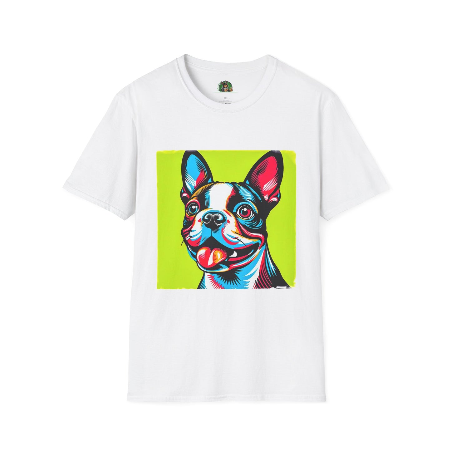 Boston Terrier Pop Art TShirt T-Shirt Printify XS White