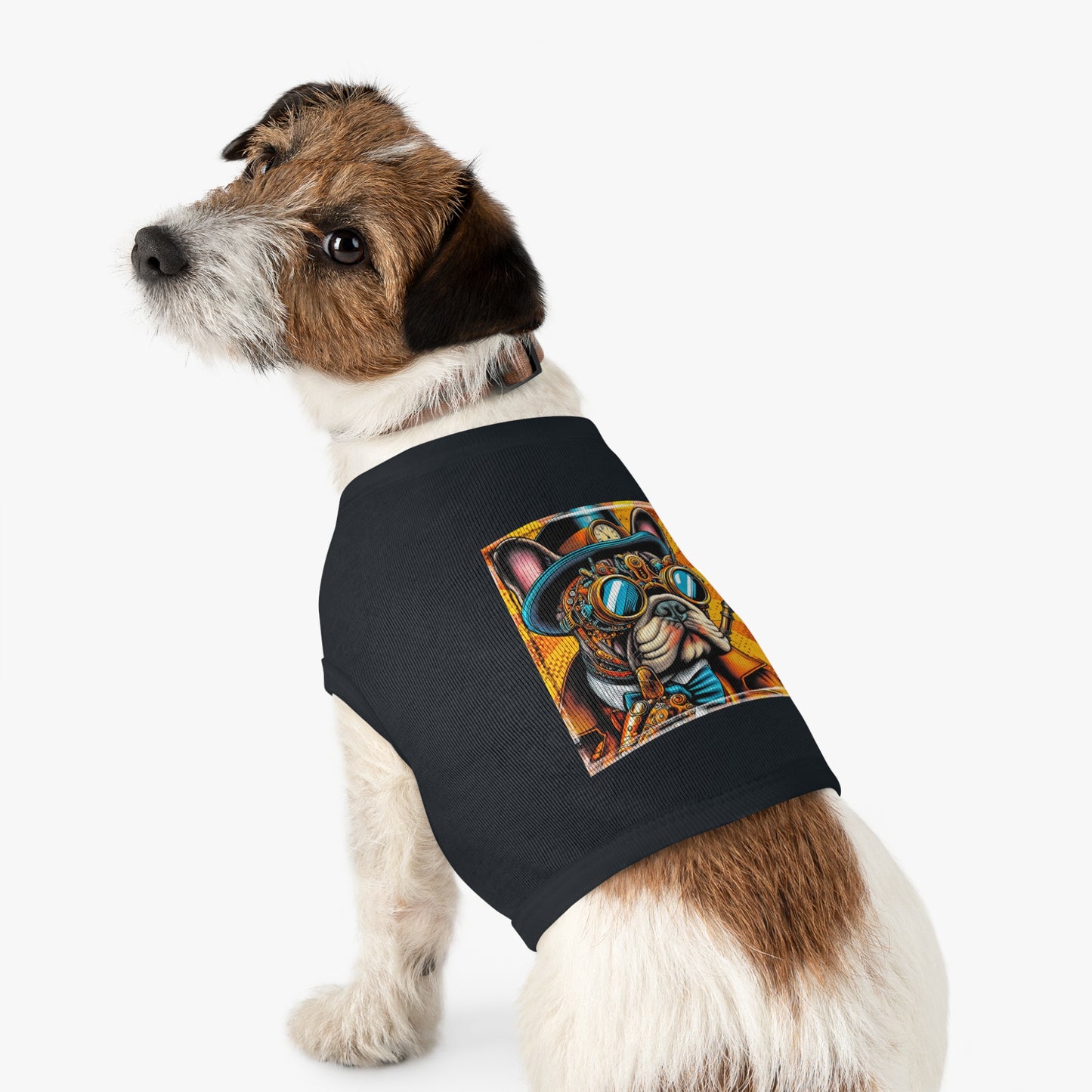 Pet Tank Top French Bulldog steampunk dude t shirt Pets Printify