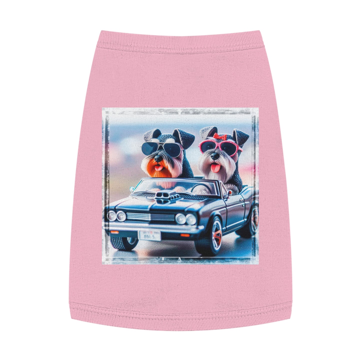 Miniature Schnauzers driving friends shirt Pets Printify M Pink
