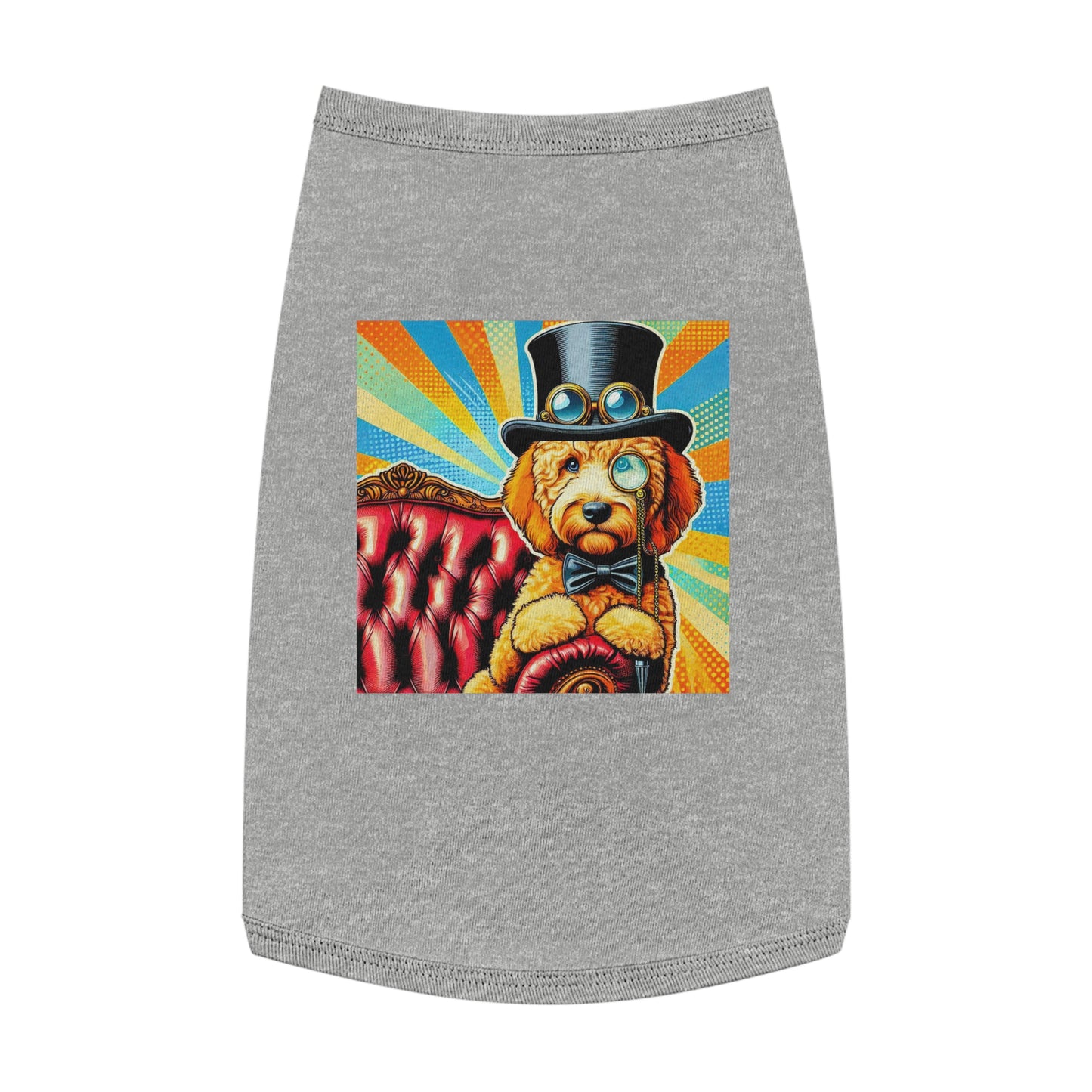 Pet Tank Golden Doodle steampunk shirt Pets Printify L Heather