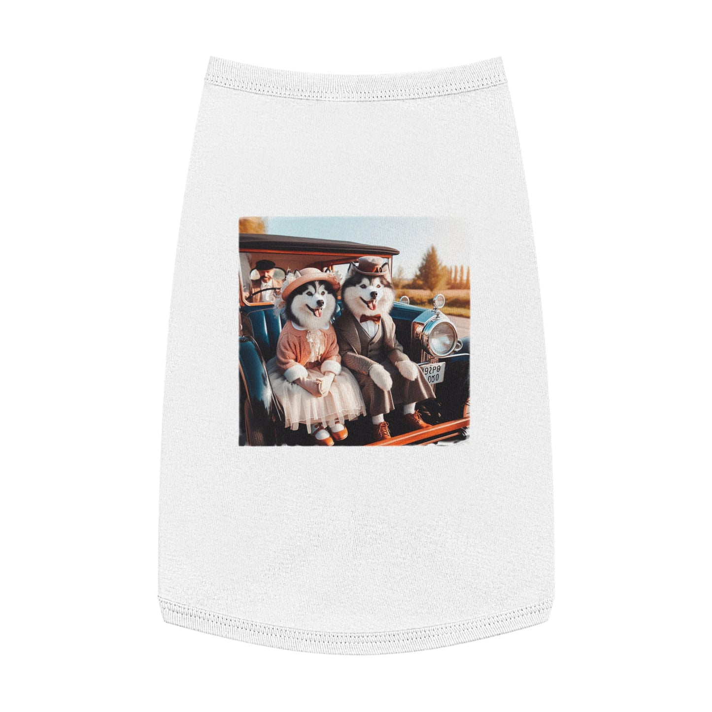 Pet Tank Top Husky couple in church Pets Printify L White