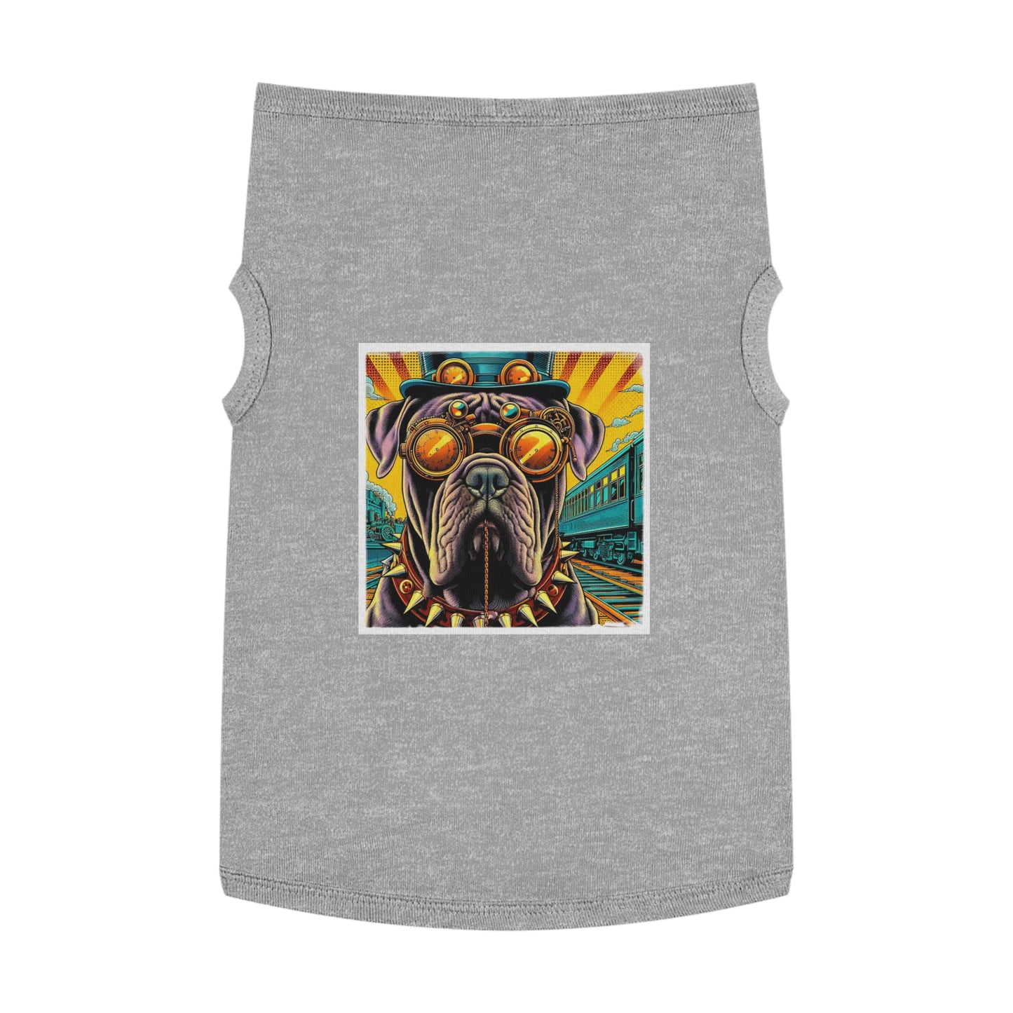 Pet Tank Top Cane Corso Spiked Collar Steampunk Dog Pets Printify XL Heather
